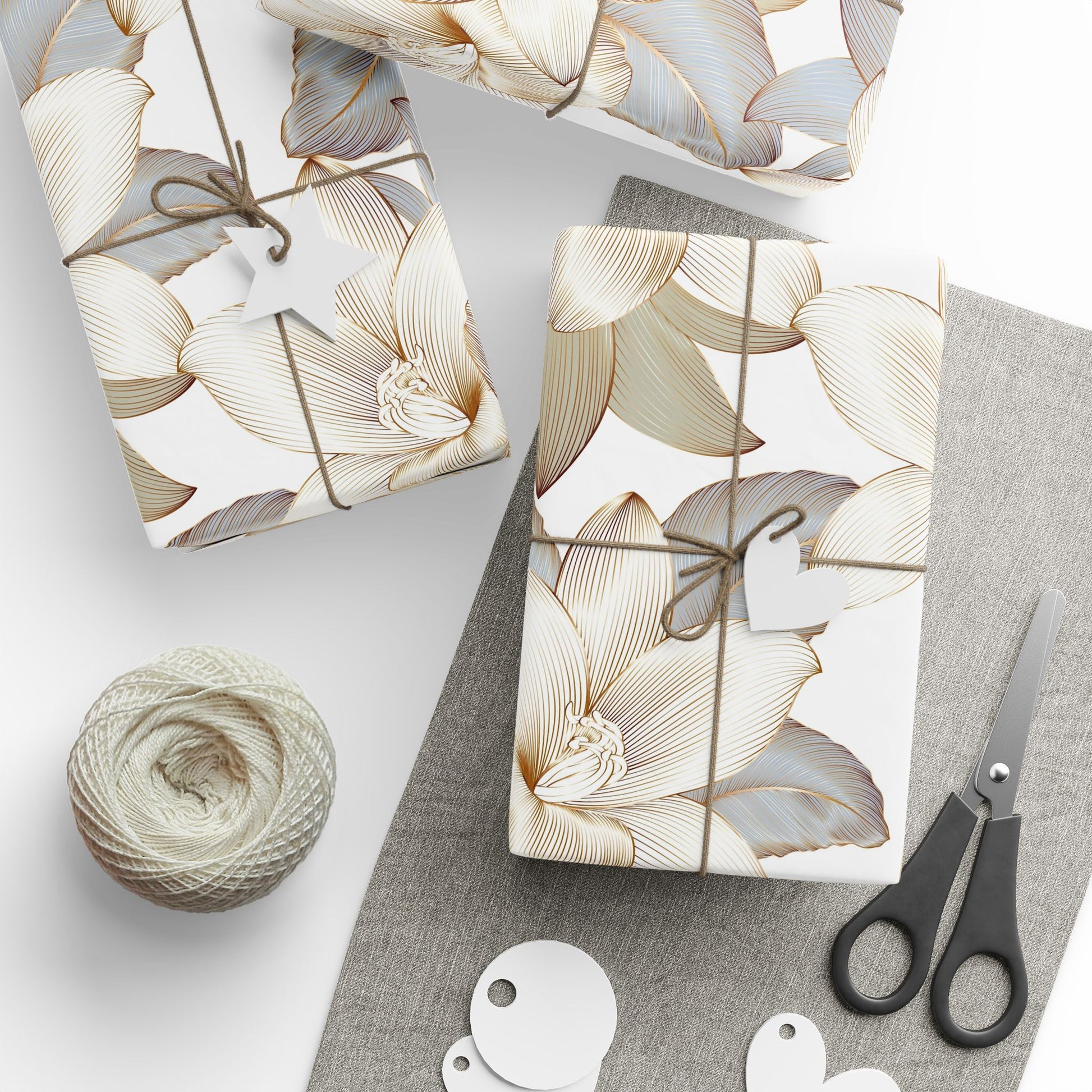 Elegant Floral Wrapping Paper, Gift Wrap for Special Occasions, Eco-Friendly Gift Wrapping, Wedding, Birthday, Christmas - aMOOsing Designs