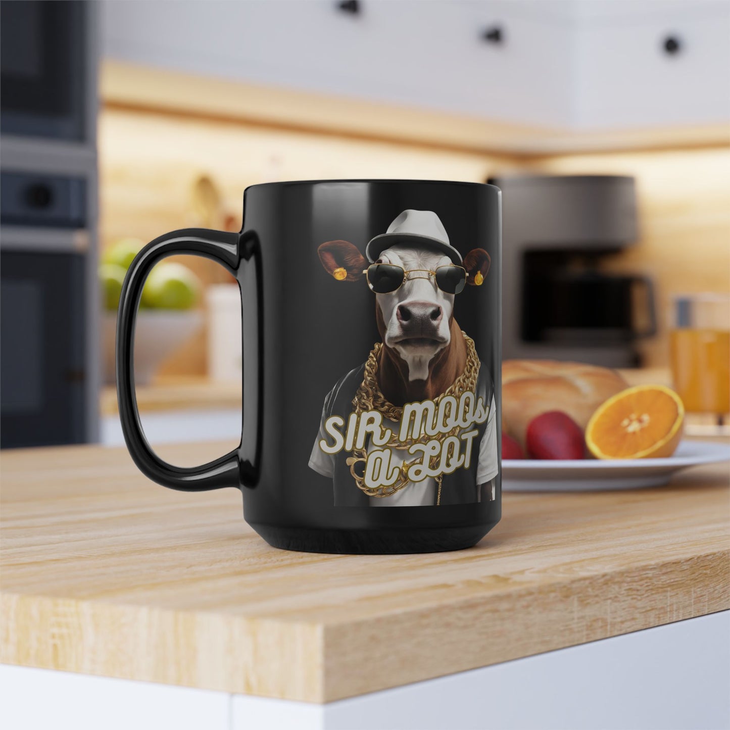 Mug - Sir Moos a lot Coffee Mug - Funny Cow Design - aMOOsing Designs