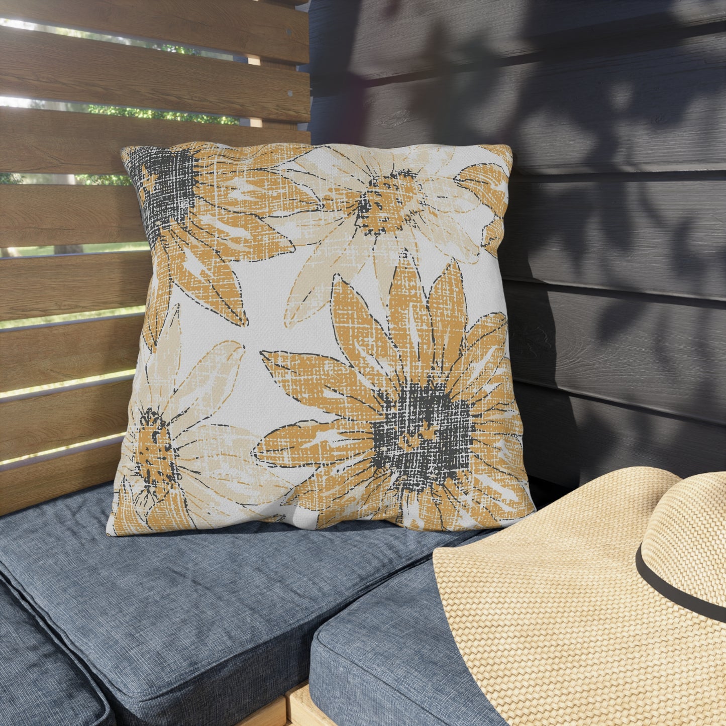 Sunflower Outdoor Pillows, Floral Patio Decor, Summer Cushions, Garden Pillow, Boho Home Accessories