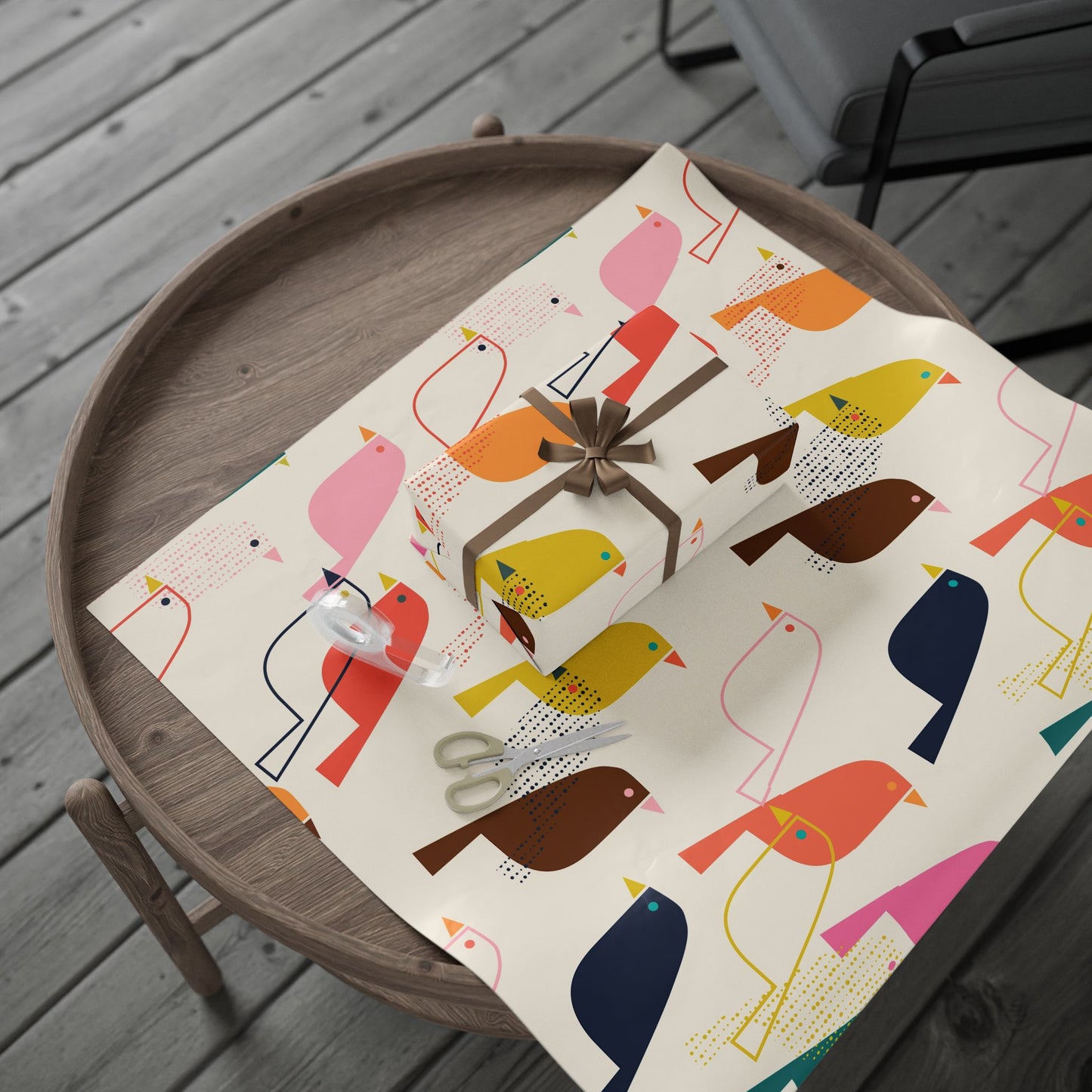 Retro Colorful Bird Wrapping Paper - Eco-Friendly, Unique Gift Wrap for Birthdays, Holidays, Special Occasions, Creative Presents, Festive