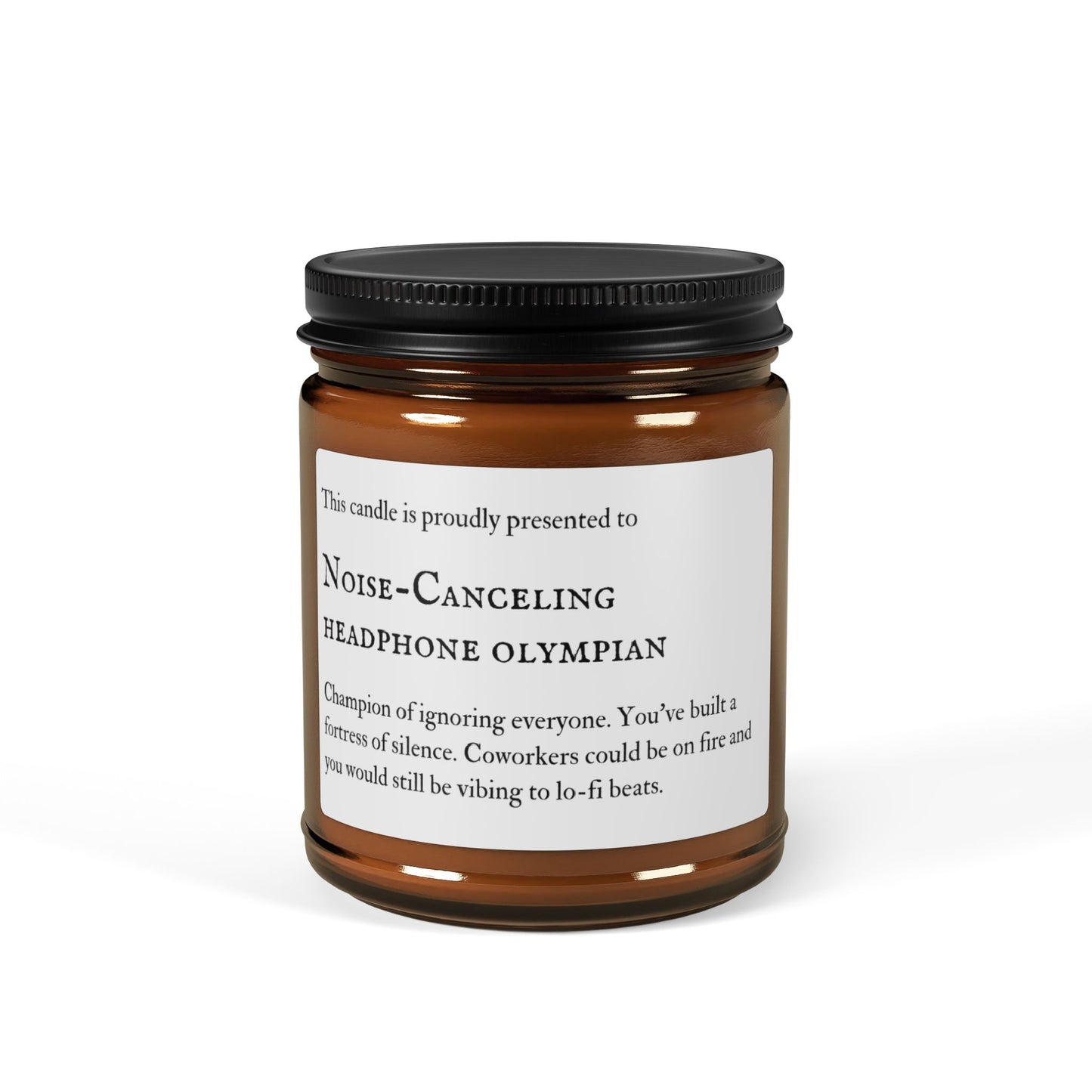 Most Likely to Ignore Everyone, Hand-Poured Amber Jar, Funny Gift for Coworker, Secret Santa Ideas, Relaxation Gift Set