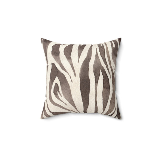 Zebra Print Faux Suede Square Pillow, Modern Animal Decor, Throw Pillow, Chic Home Accent, Living Room Style, Safari Inspired - aMOOsing Designs