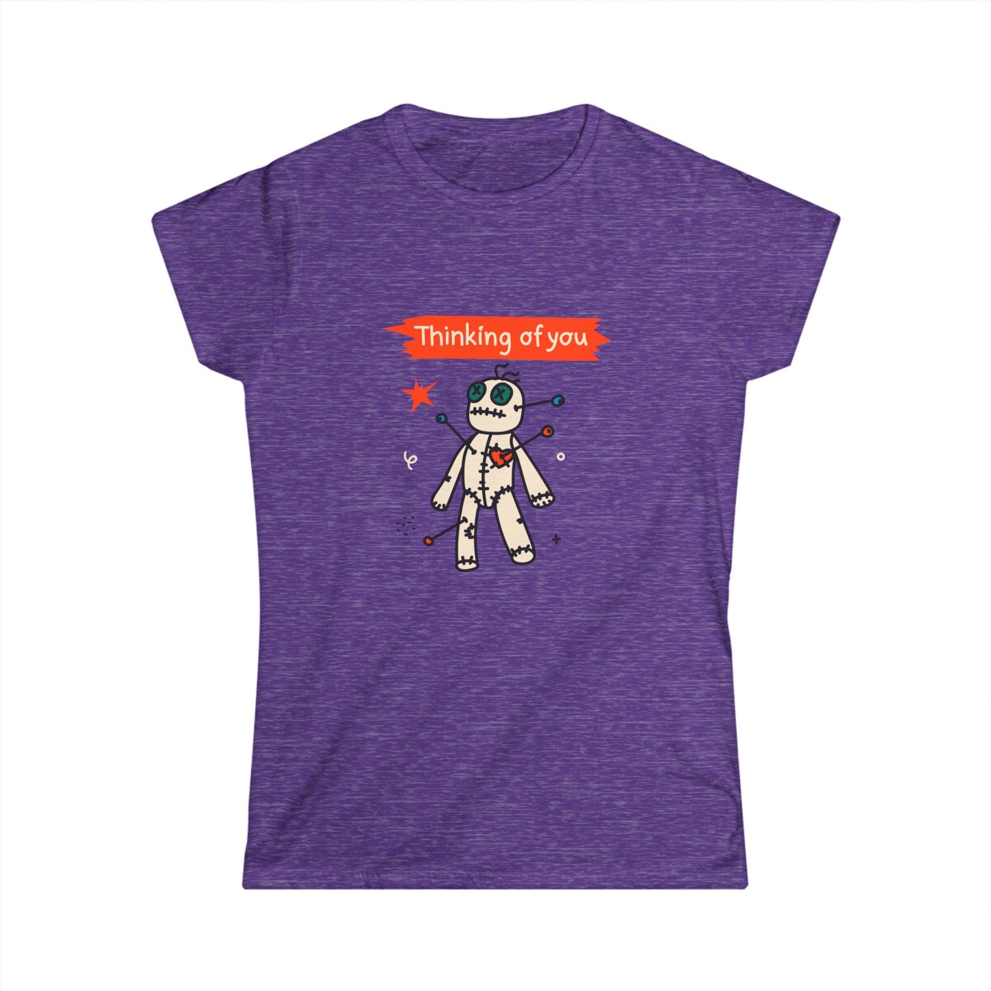 Voodoo Doll Women's Softstyle Tee - 'Thinking of You' - aMOOsing Designs