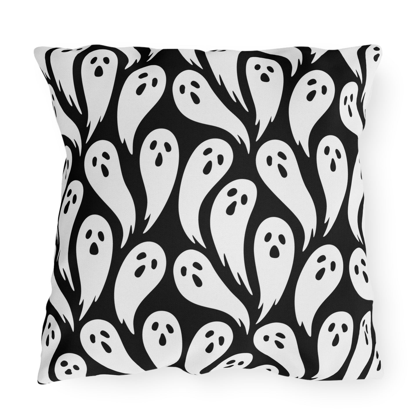 Spooky Ghost Outdoor Pillow, Halloween Decor, Patio Cushion, Seasonal Throw Pillow, Fall Outdoor Accessories, Haunted House Decor
