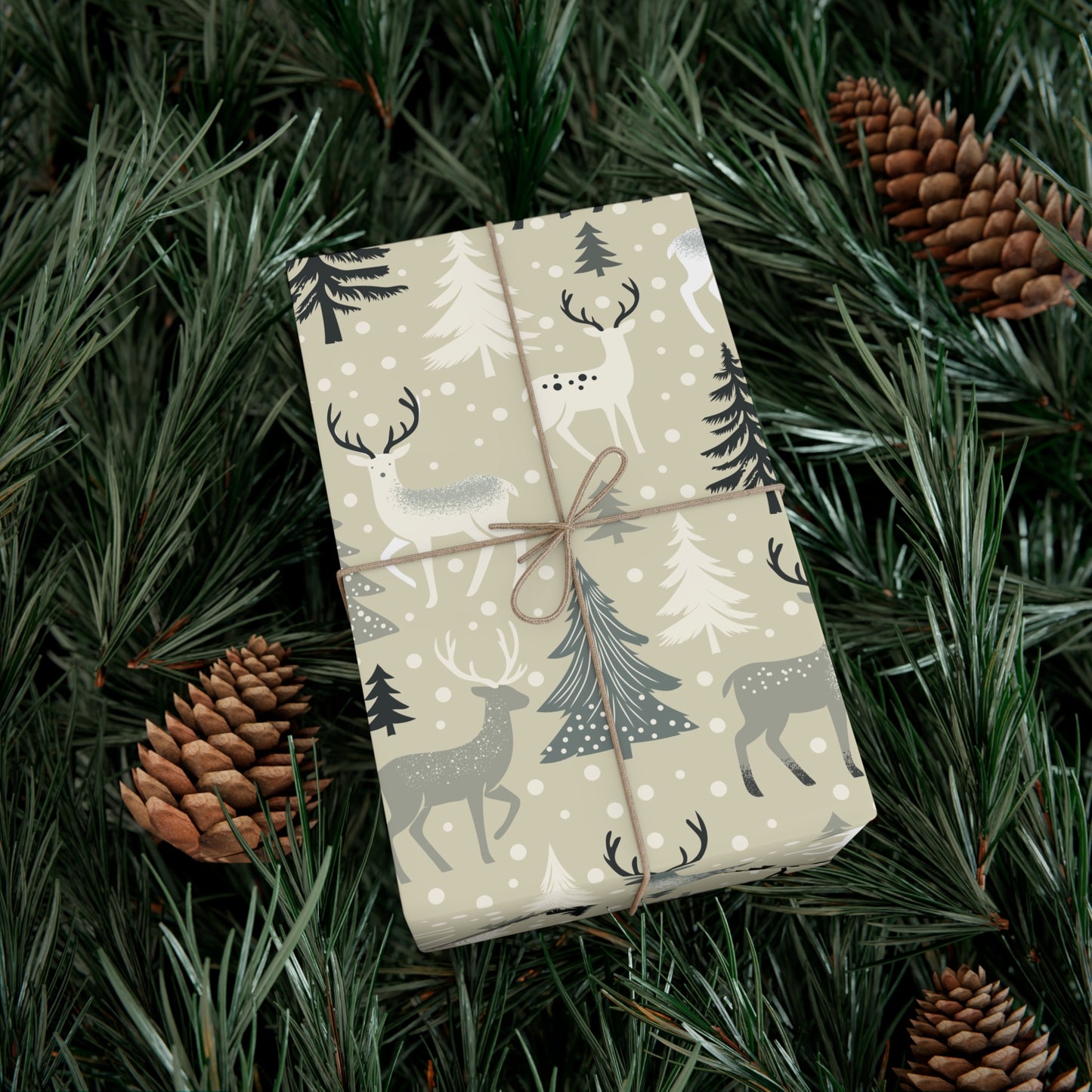 Gift Wrap Papers - Rustic Forest Holiday Cheer & Nature-Inspired Design - aMOOsing Designs