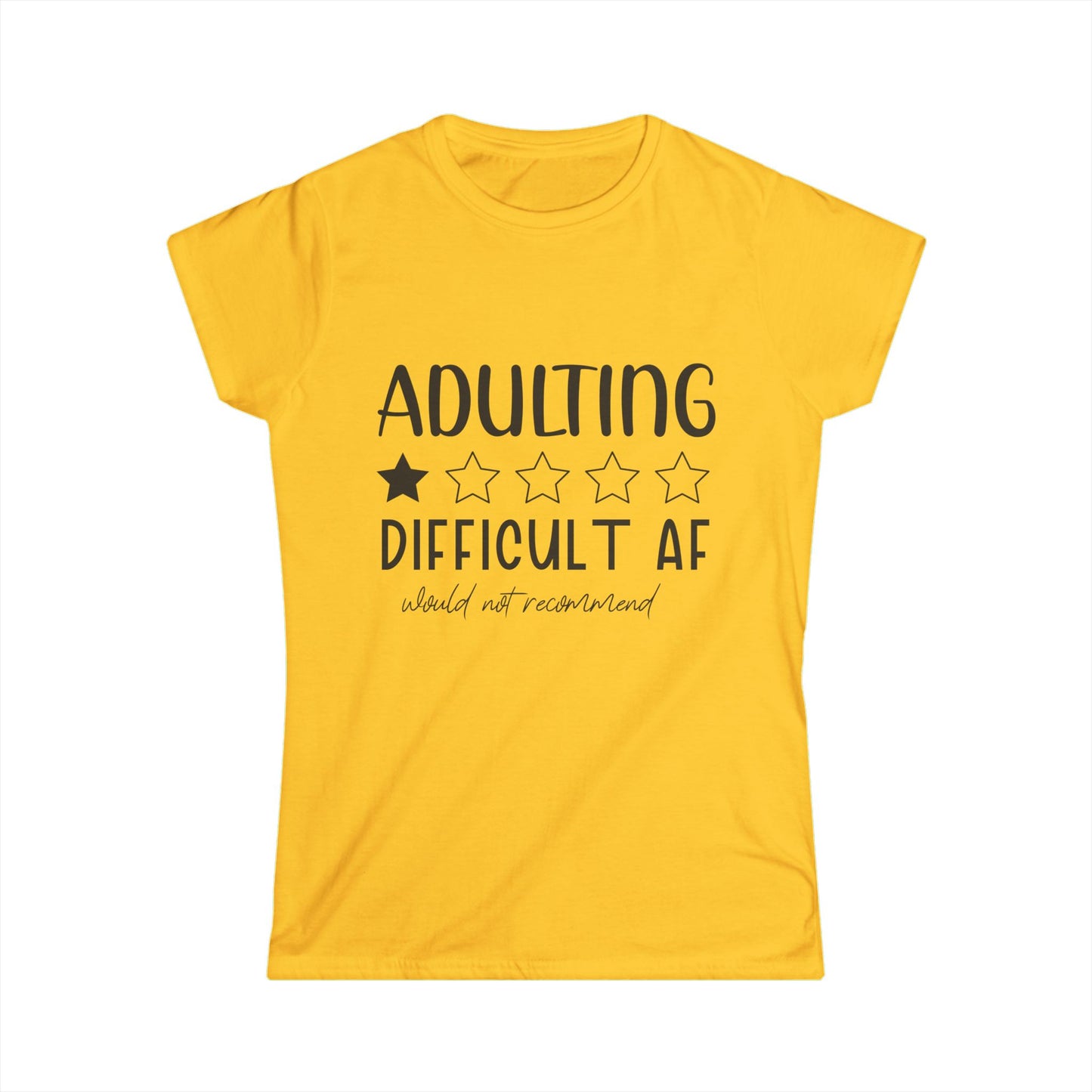 Women's Funny "Adulting" Softstyle Tee - aMOOsing Designs