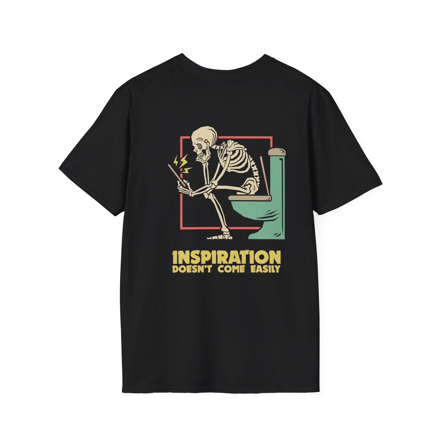 Inspiration Doesn't Come Easily- Skeleton Art Men's T-Shirt