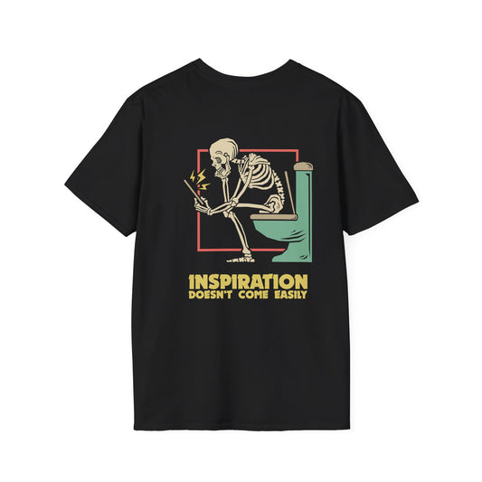 Inspiration Doesn't Come Easily- Skeleton Art Men's T-Shirt