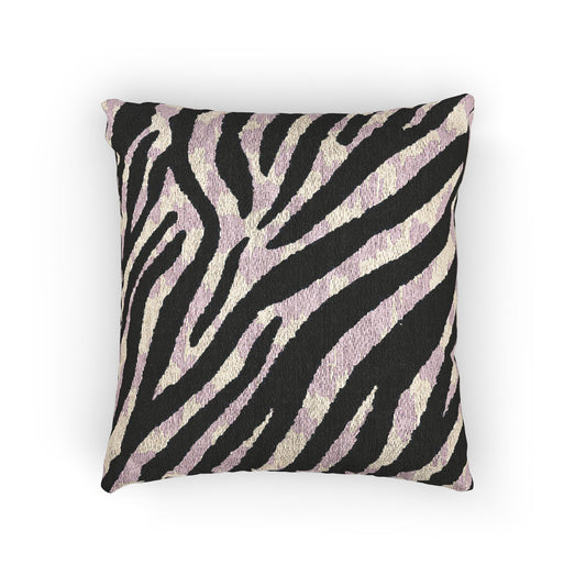 Zebra Print Woven Pillow, Stylish Decor, Modern Home Accents, Animal Print Cushion, Boho Chic Throw Pillow, Living Room Pillow