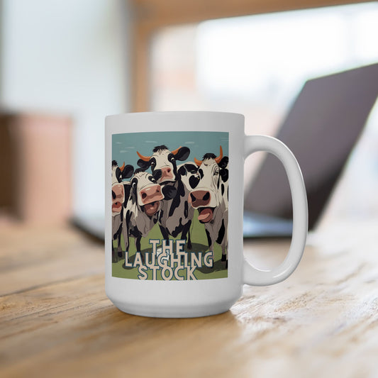 Mug - 'The Laughing Stock' Cow Group Design 11oz 15oz - aMOOsing Designs