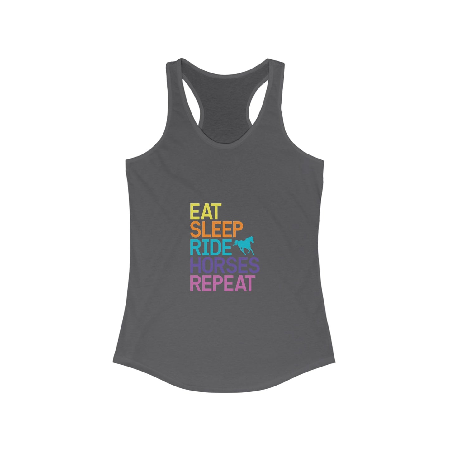 Eat Sleep Ride Horses Repeat Women’s Racerback Tank Top - aMOOsing Designs