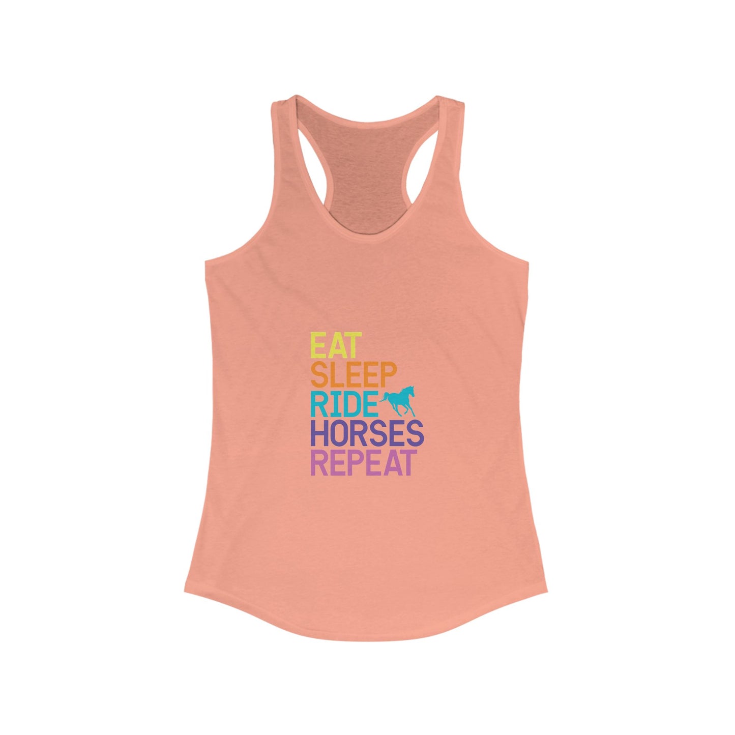 Eat Sleep Ride Horses Repeat Women’s Racerback Tank Top - aMOOsing Designs