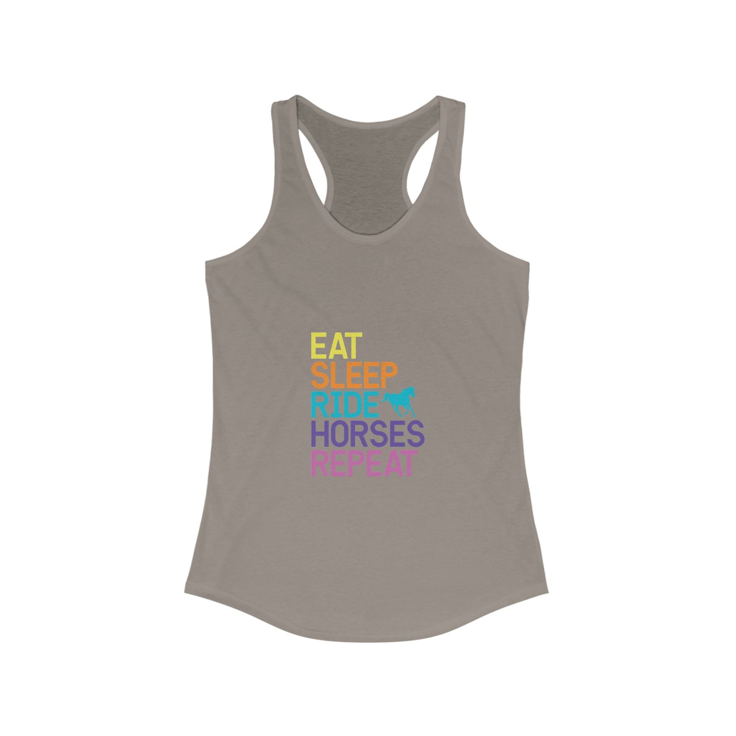 Eat Sleep Ride Horses Repeat Women’s Racerback Tank Top - aMOOsing Designs