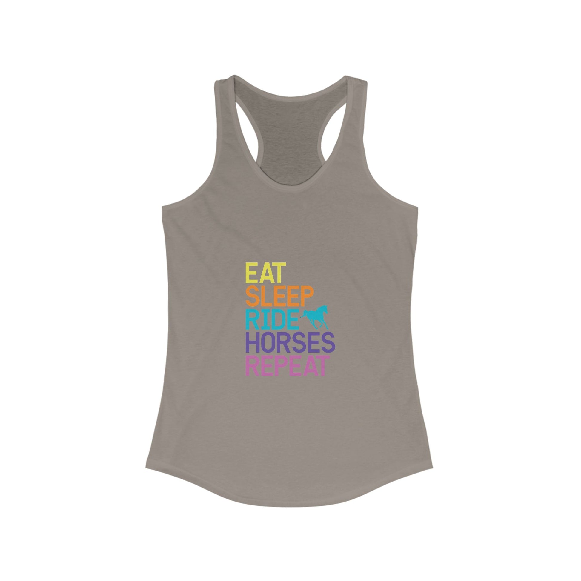 Eat Sleep Ride Horses Repeat Women’s Racerback Tank Top - aMOOsing Designs