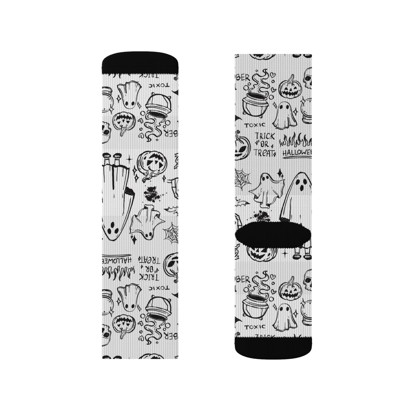 Spooky Halloween Socks, Ghostly Sublimation Socks, Fun Holiday Accessories, Trick or Treat Socks, Whimsical Gifting - aMOOsing Designs