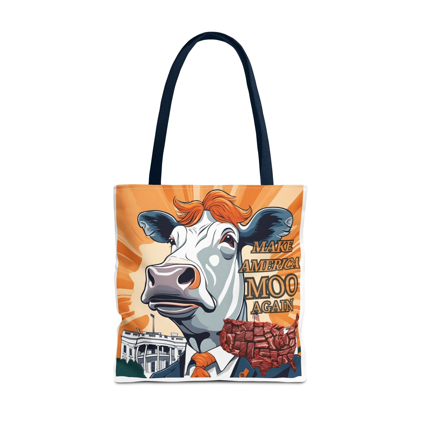 Make America Moo Again Tote Bag - Fun Cow Graphic for BBQ Lovers - aMOOsing Designs