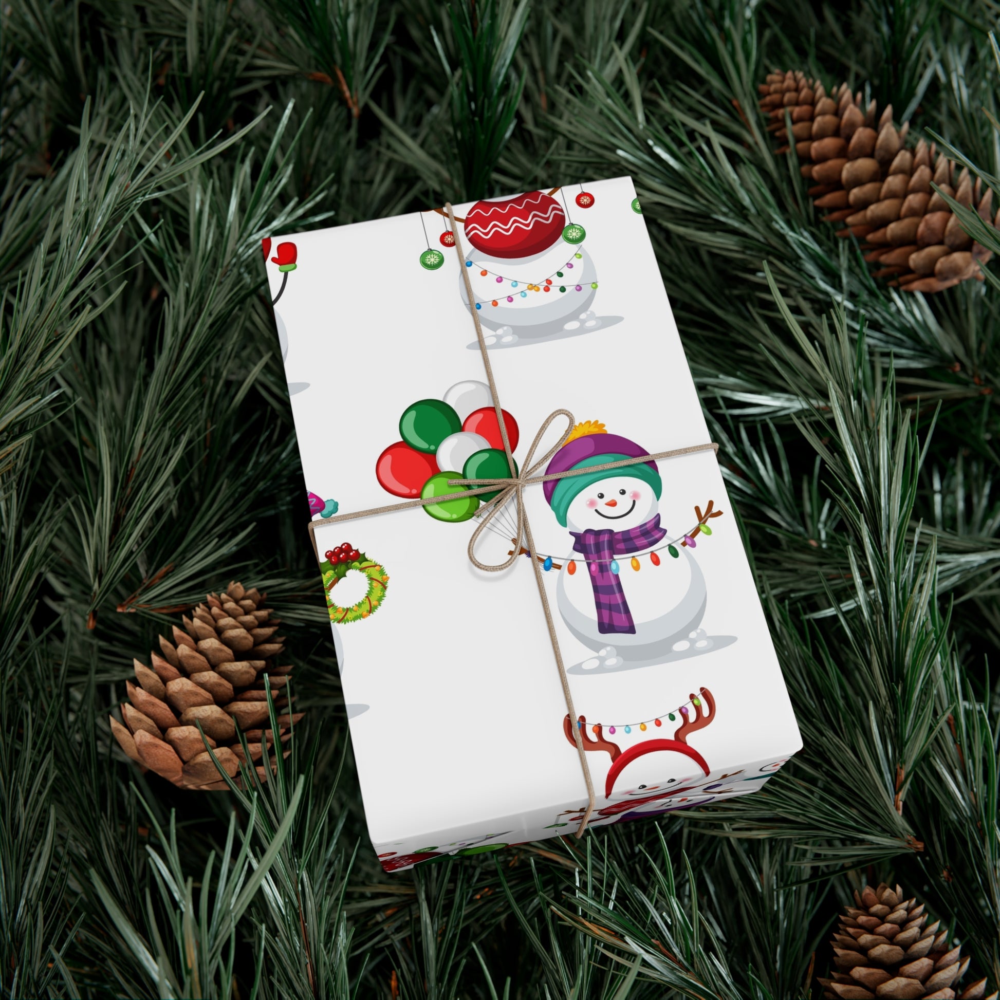 Gift Wrap Papers - Festive Snowman Holiday Cheer Wrapping Sheets - aMOOsing Designs
