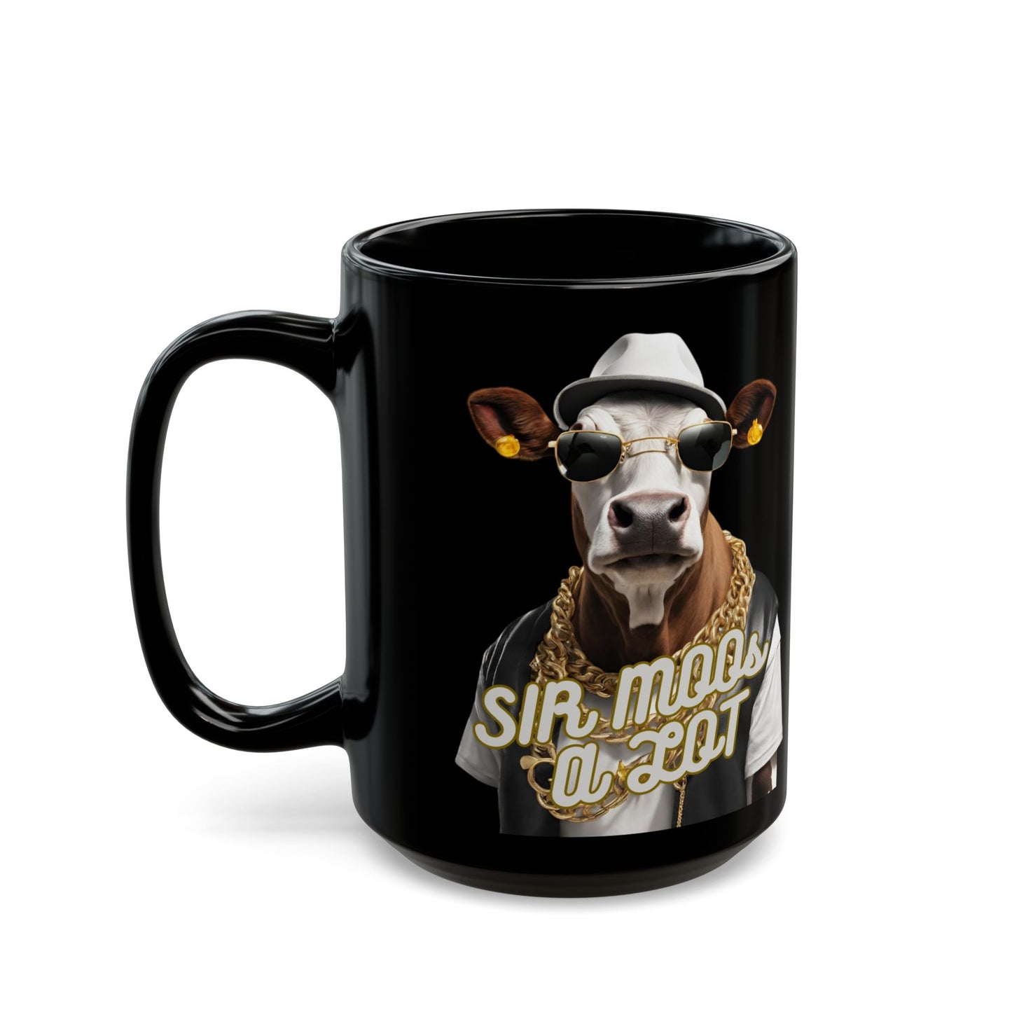 Mug - Sir Moos a lot Coffee Mug - Funny Cow Design - aMOOsing Designs