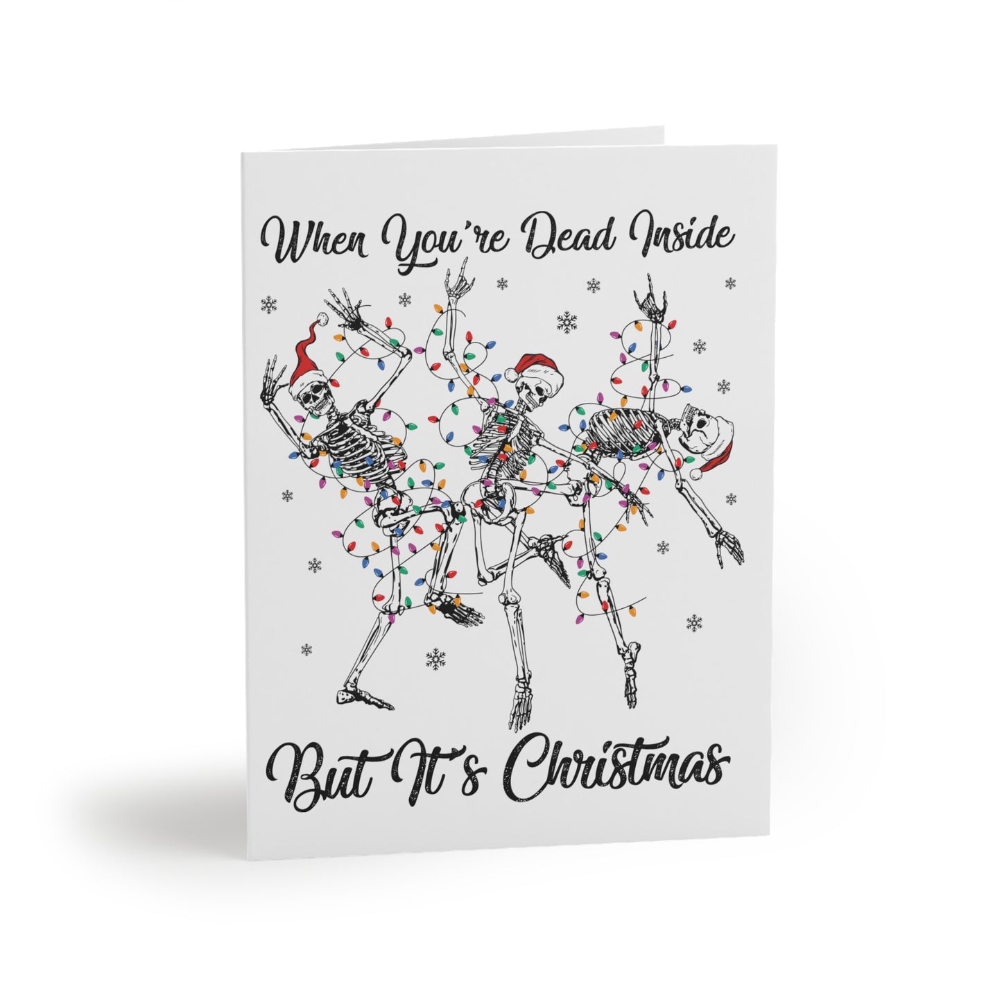 Christmas Skeleton Greeting Cards, Funny Holiday Cards, Unique Xmas Cards, Humorous Christmas Cards, Skeleton Art Cards