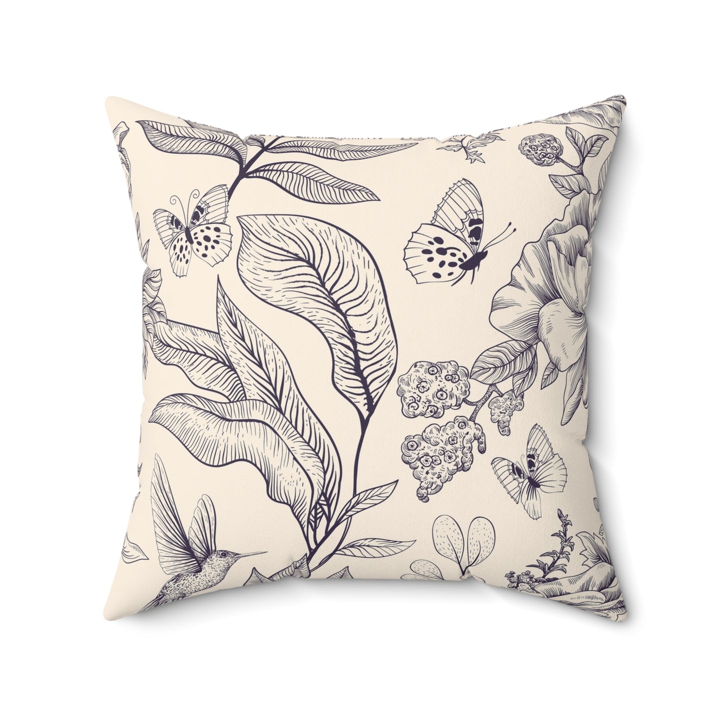 Botanical Nature Pillow, Indoor Decor Cushion, Floral Accent Pillow, Cozy Home Gift, Butterfly Throw Pillow - aMOOsing Designs