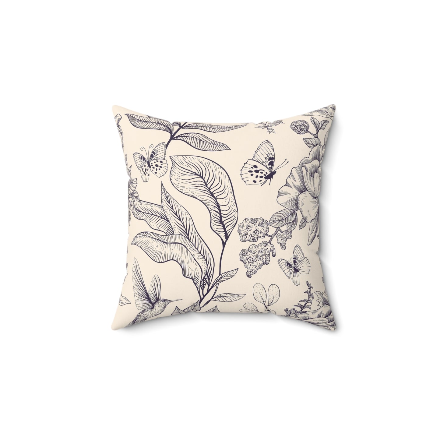 Botanical Nature Pillow, Indoor Decor Cushion, Floral Accent Pillow, Cozy Home Gift, Butterfly Throw Pillow - aMOOsing Designs