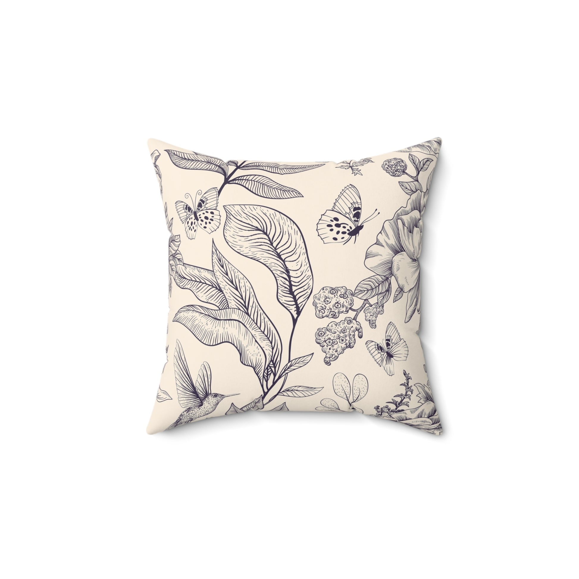 Botanical Nature Pillow, Indoor Decor Cushion, Floral Accent Pillow, Cozy Home Gift, Butterfly Throw Pillow - aMOOsing Designs