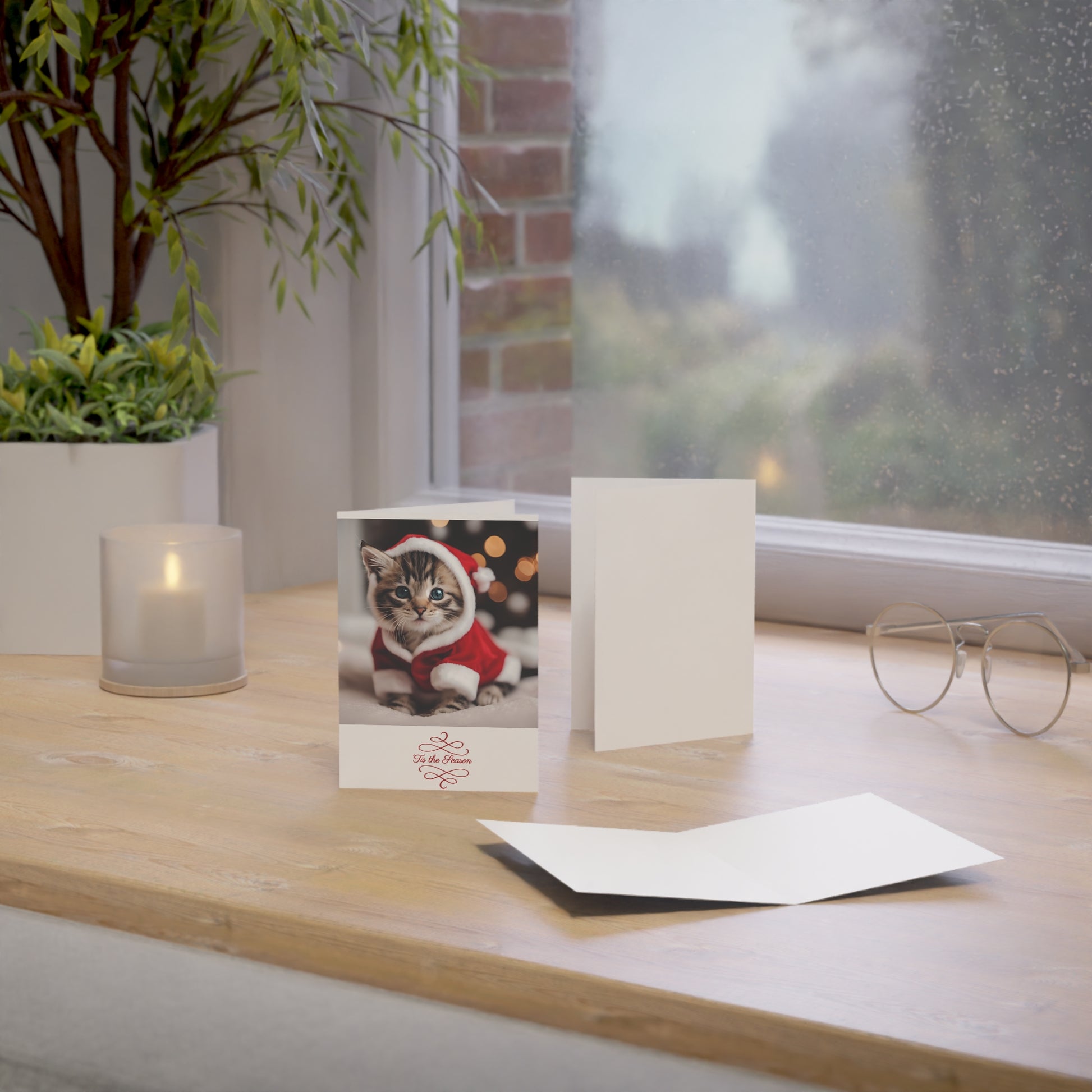 Adorable Cat Christmas Greeting Cards - Set of 1, 10, 30, or 50 - aMOOsing Designs