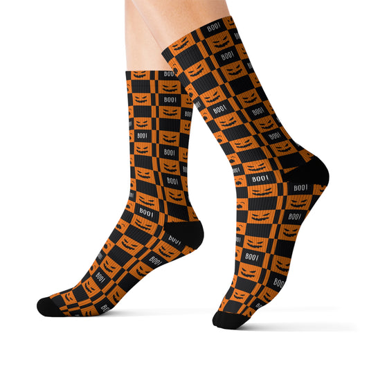 Halloween Sublimation Socks, Fun Halloween Socks, Boo Socks, Trick or Treat Socks, Cozy Socks for Fall