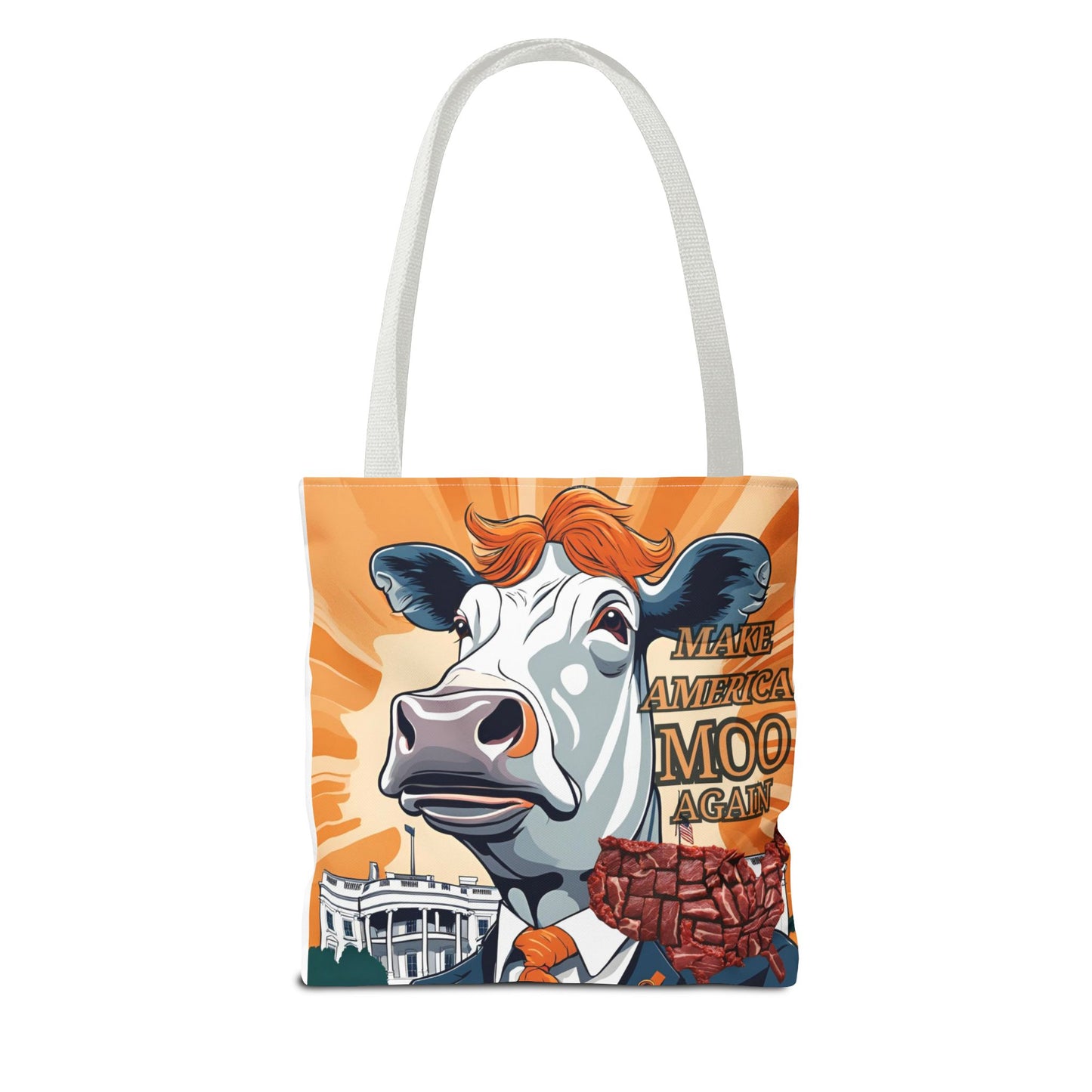 Make America Moo Again Tote Bag - Fun Cow Graphic for BBQ Lovers - aMOOsing Designs