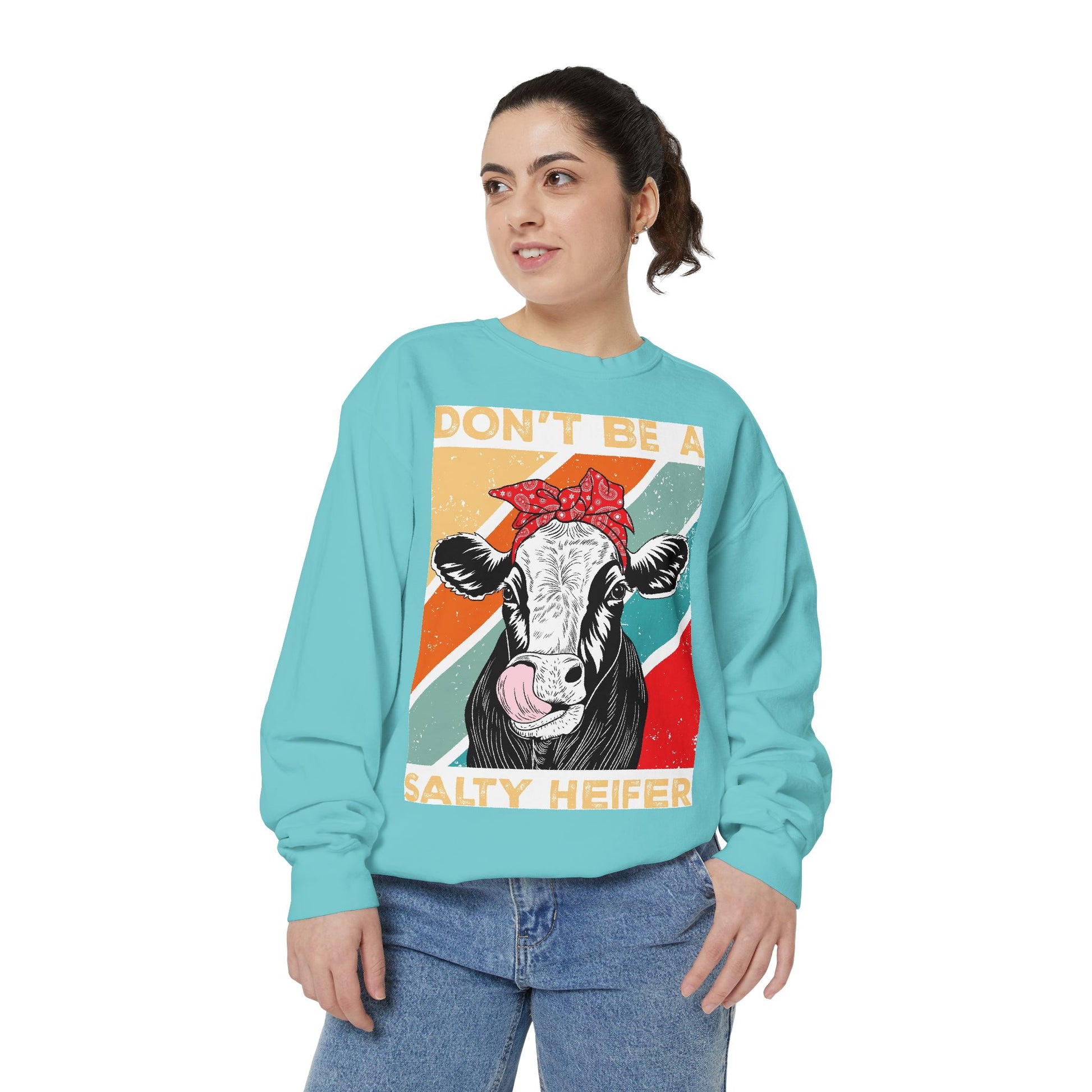 Don't Be a Salty Heifer - Sassy & Stylish Unisex Sweatshirt" - aMOOsing Designs