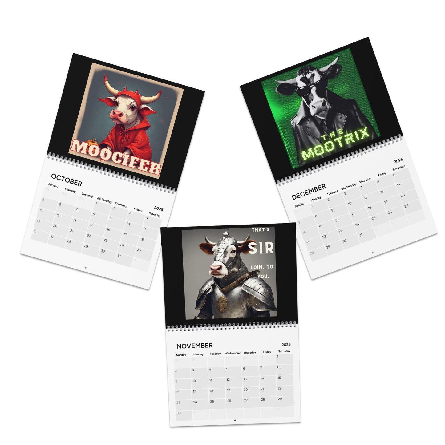 Holy COW It's 2025 Wall Calendar - aMOOsing Designs