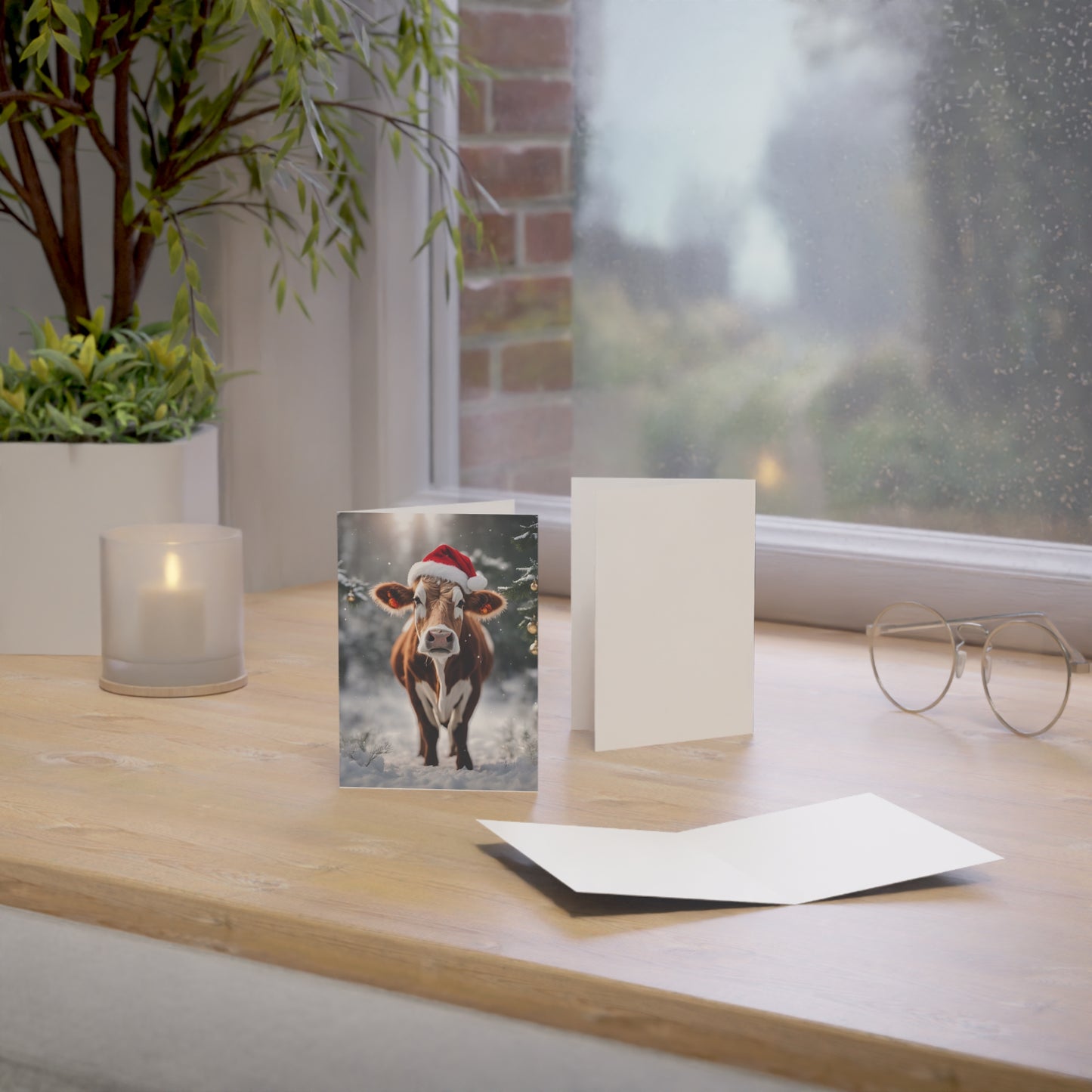 Festive Cow Christmas Greeting Cards - Fun Holiday Cards (1, 10, 30, 50 pcs) - aMOOsing Designs