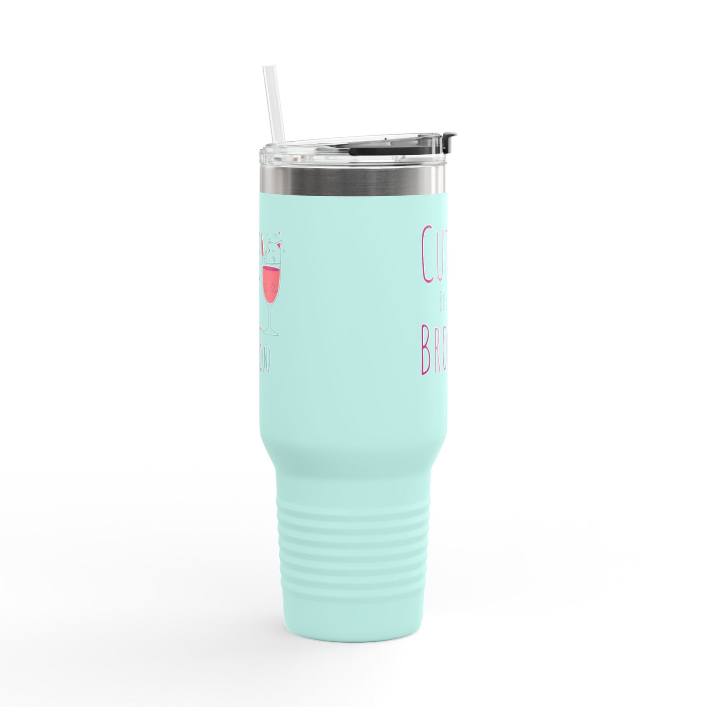 Cute But Broke Insulated Travel Mug - 40oz | Fun and Stylish Drinkware for Every Occasion - aMOOsing Designs