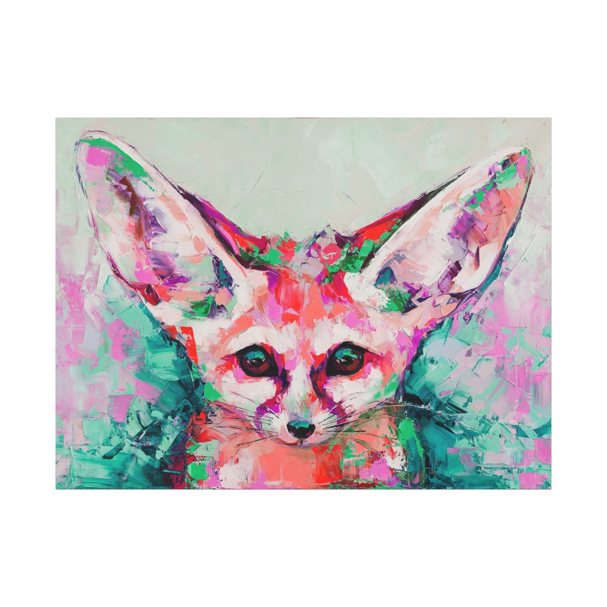 Vibrant Fennec Fox Canvas Art - Colorful Stretched Wall Decor - aMOOsing Designs