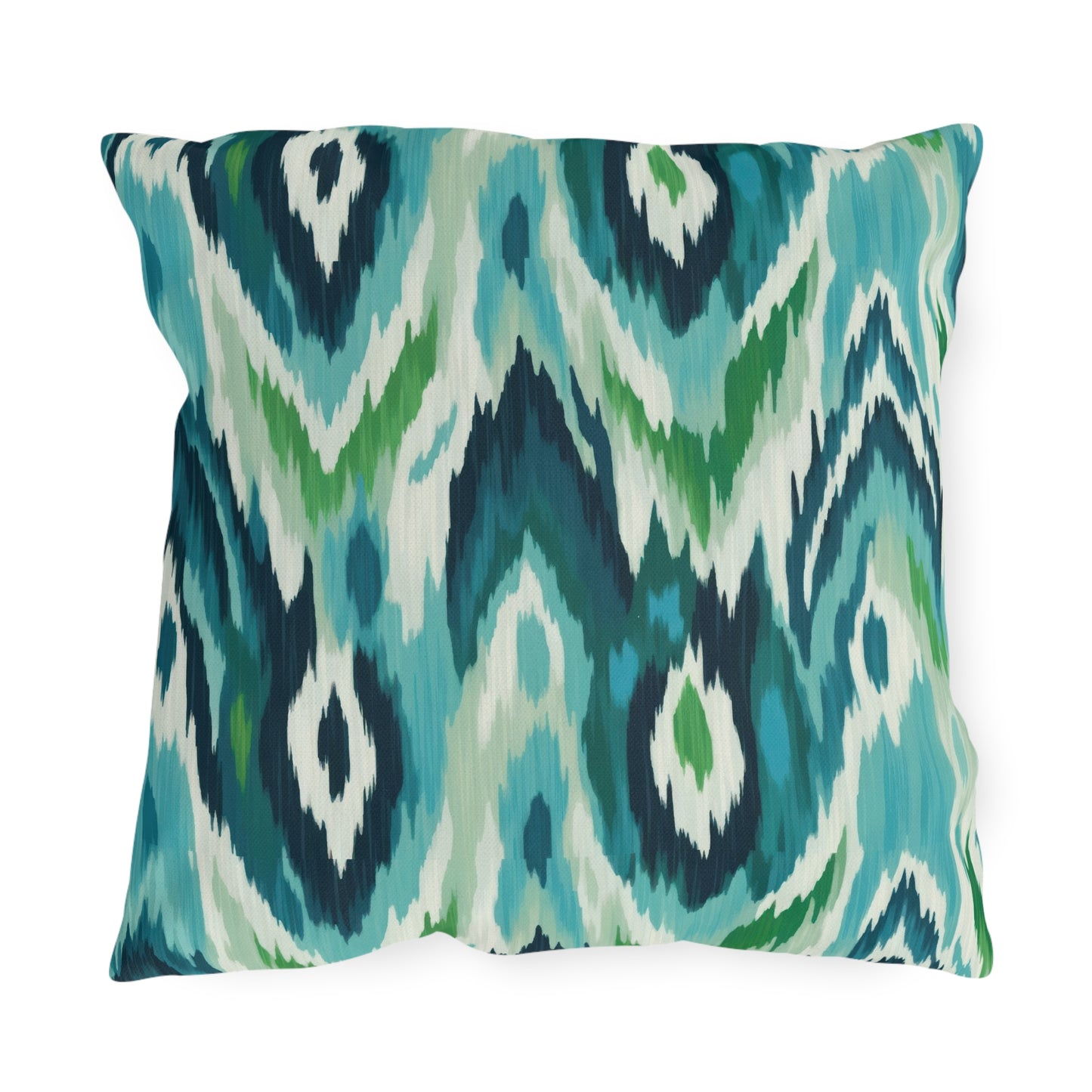 Vibrant Outdoor Pillows - Coastal Ikat Design for Patio & Garden Decor - aMOOsing Designs