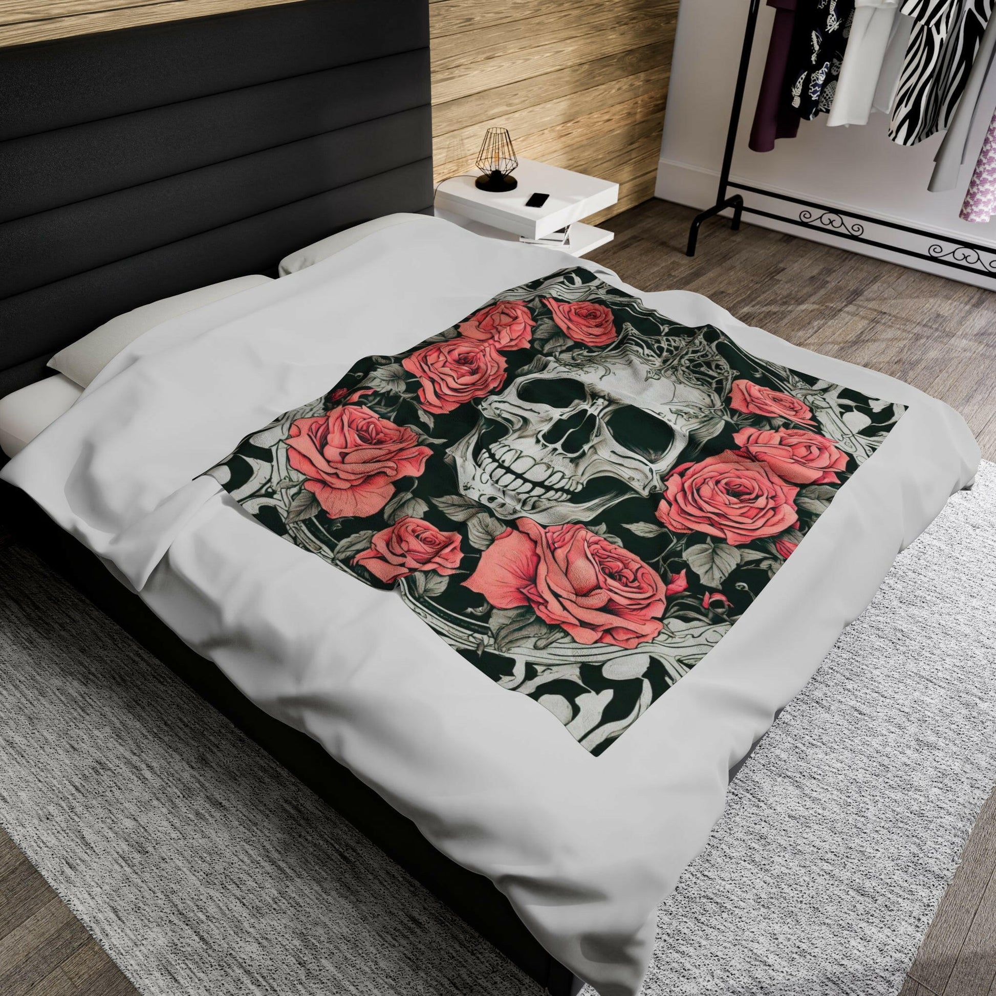 Skeleton Princess- Velveteen Plush Blanket.