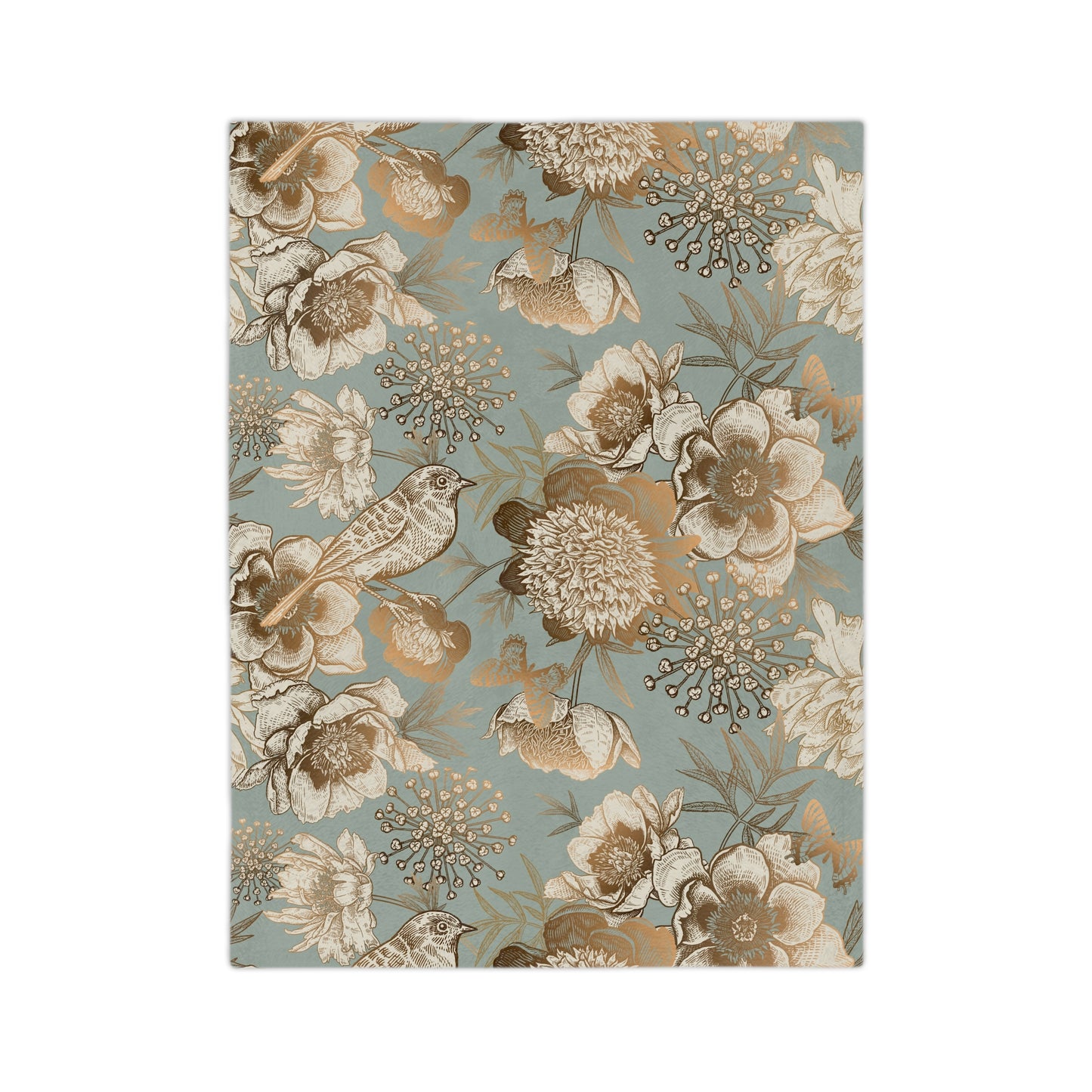 Floral Velveteen Microfiber Blanket, Cozy Throw for Home Decor, Gift for Her, Living Room Accent, Ideal for Relaxing Evenings