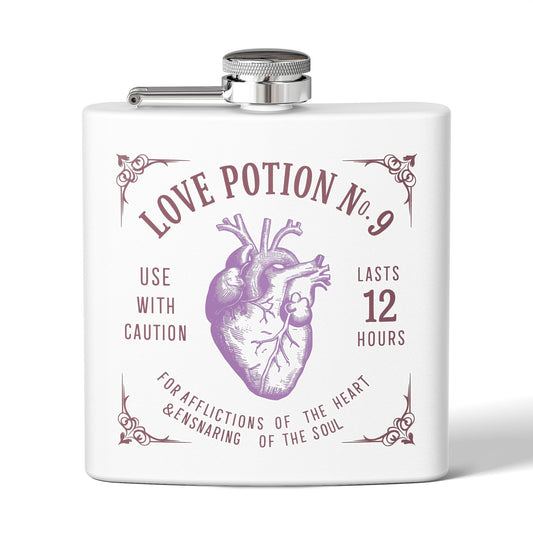 Love Potion No. 9 Stainless Steel Flask - 6oz | Unique Gift for Romantic Occasions and Bridal Parties