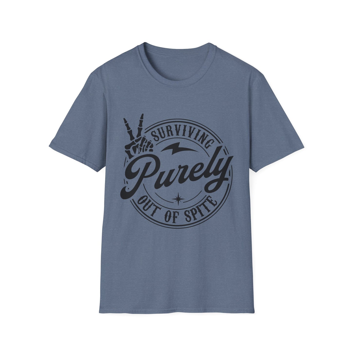Surviving Purely Out of Spite- Funny Men's Softstyle T-Shirt