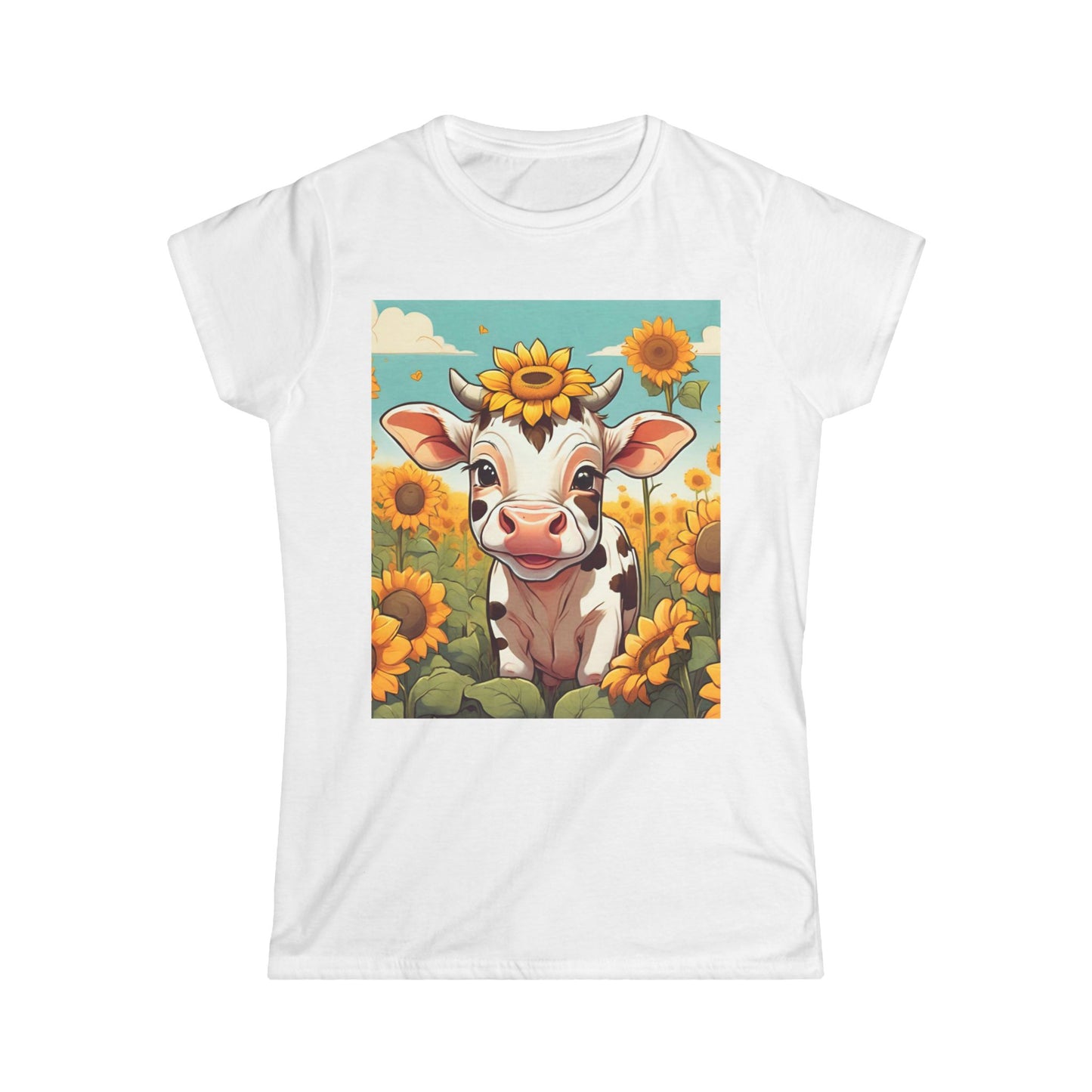 SunMOOer's- Women's Softstyle Tee - aMOOsing Designs