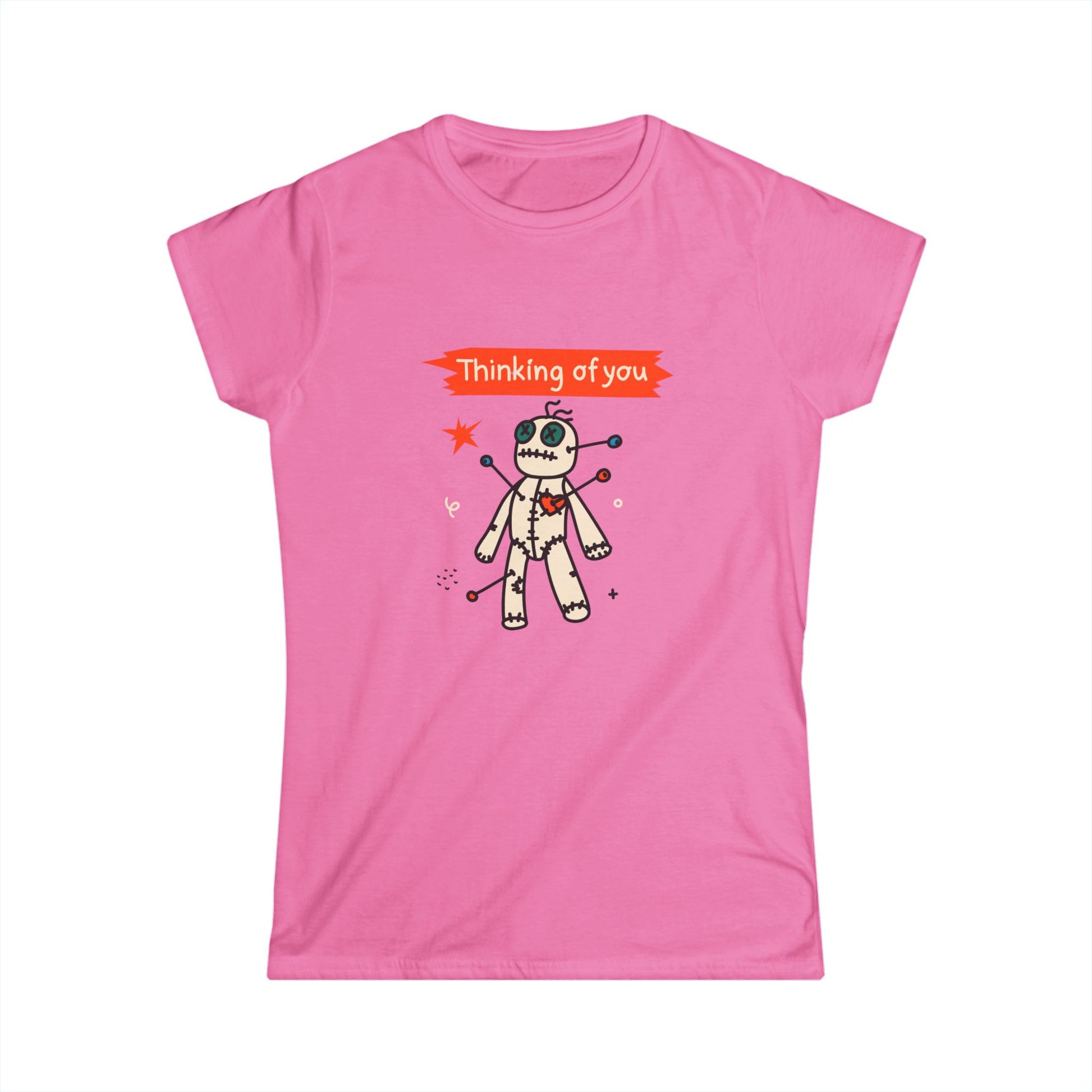 Voodoo Doll Women's Softstyle Tee - 'Thinking of You' - aMOOsing Designs