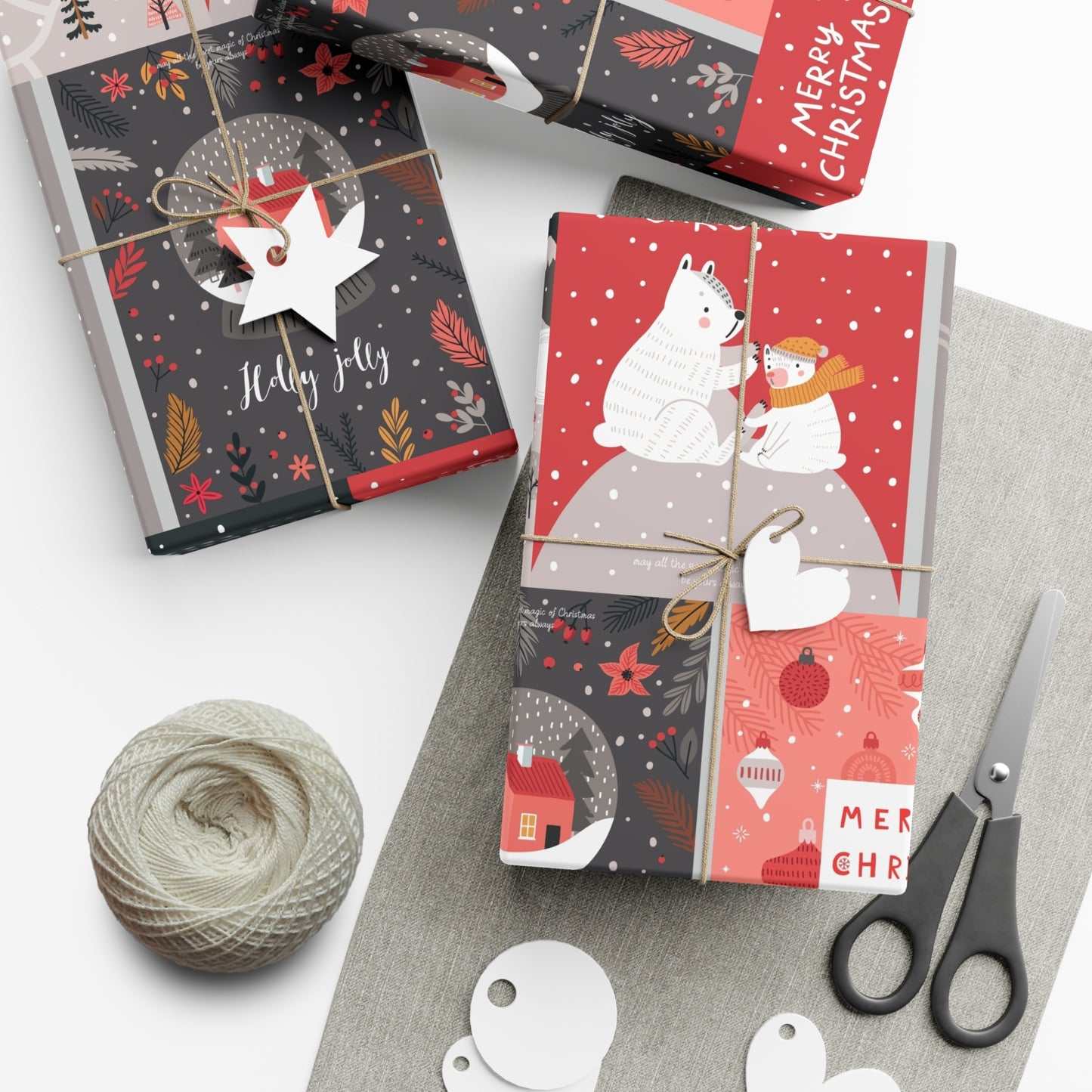 Festive Snowman Gift Wrap Paper - Holiday Cheer Wrapping Sheets for Christmas & More - aMOOsing Designs