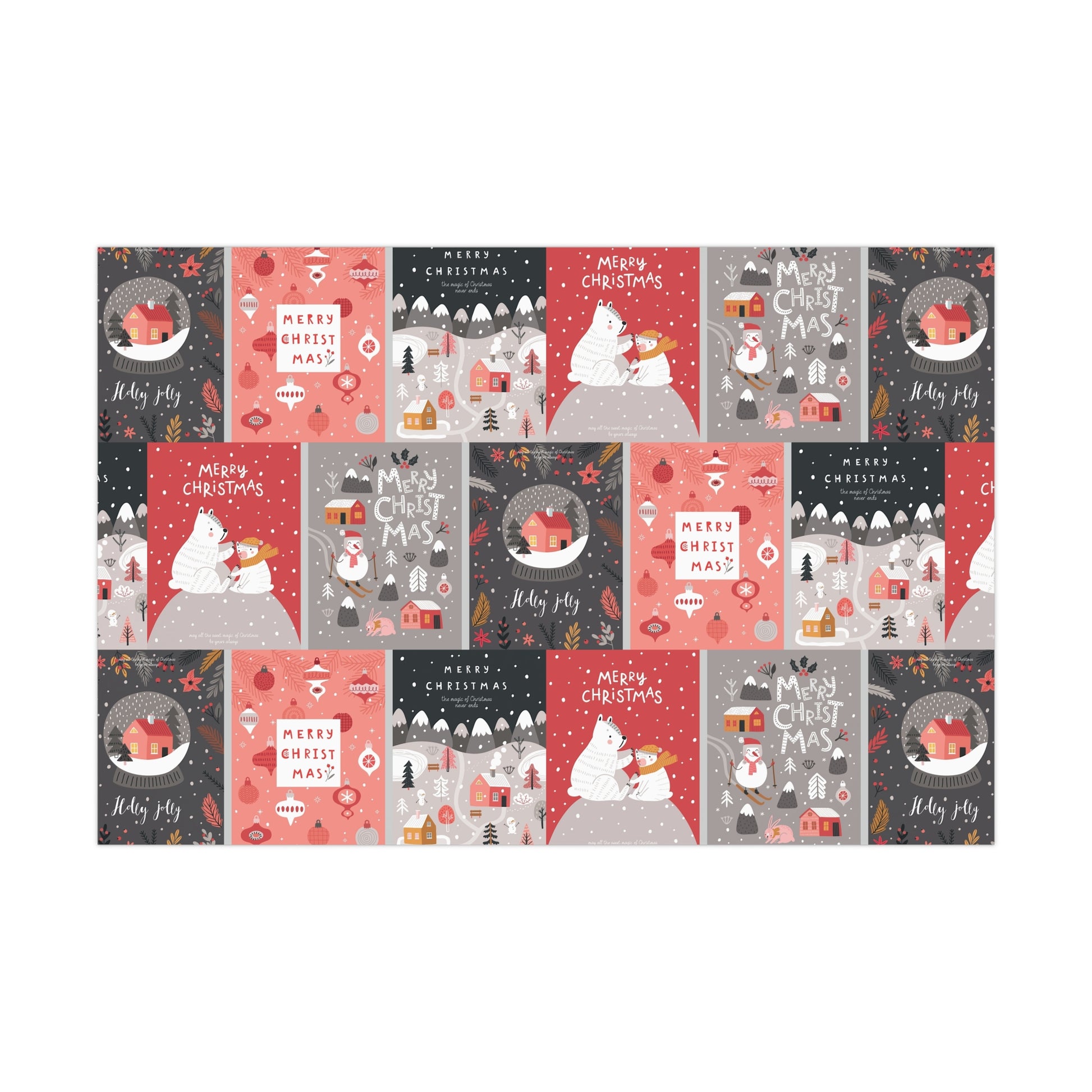 Festive Snowman Gift Wrap Paper - Holiday Cheer Wrapping Sheets for Christmas & More - aMOOsing Designs