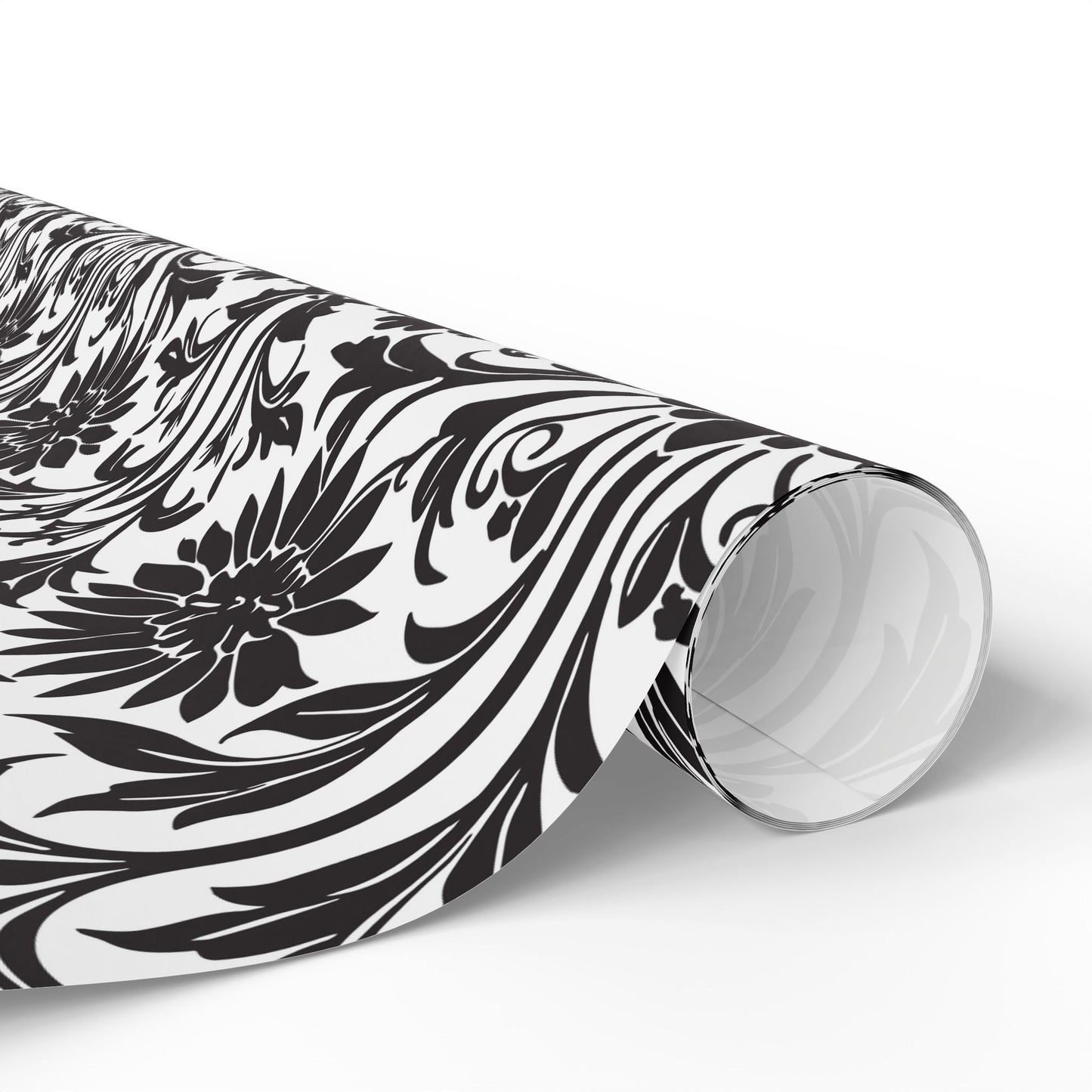 Elegant Floral Wrapping Paper - Black & White Gift Wrap Perfect for Weddings, Anniversaries and Other Romantic Occasions