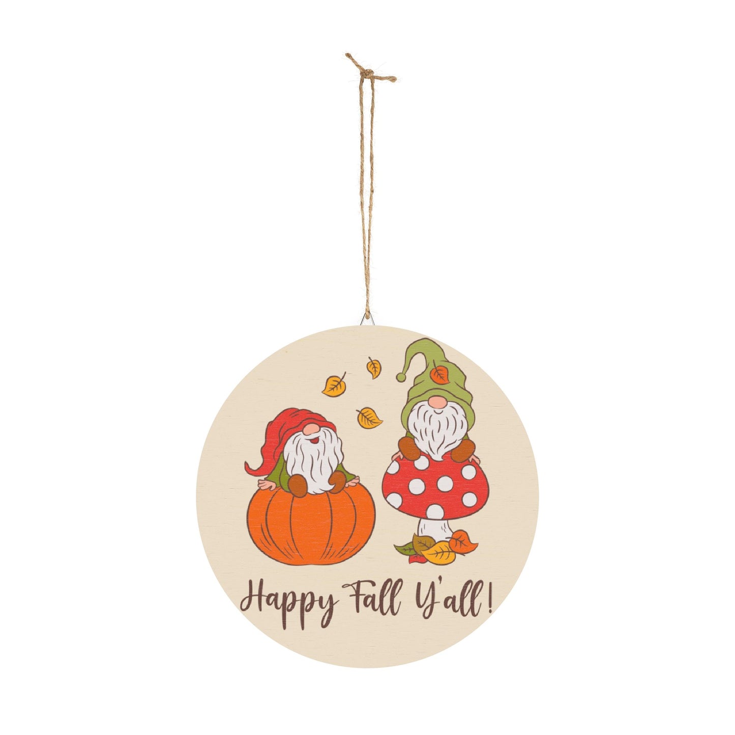 Charming Fall Gnome Wood Door Sign, Happy Fall Y'all Decor, Autumn Wall Art, Seasonal Home Accent, Thanksgiving Decoration, Rustic Gift