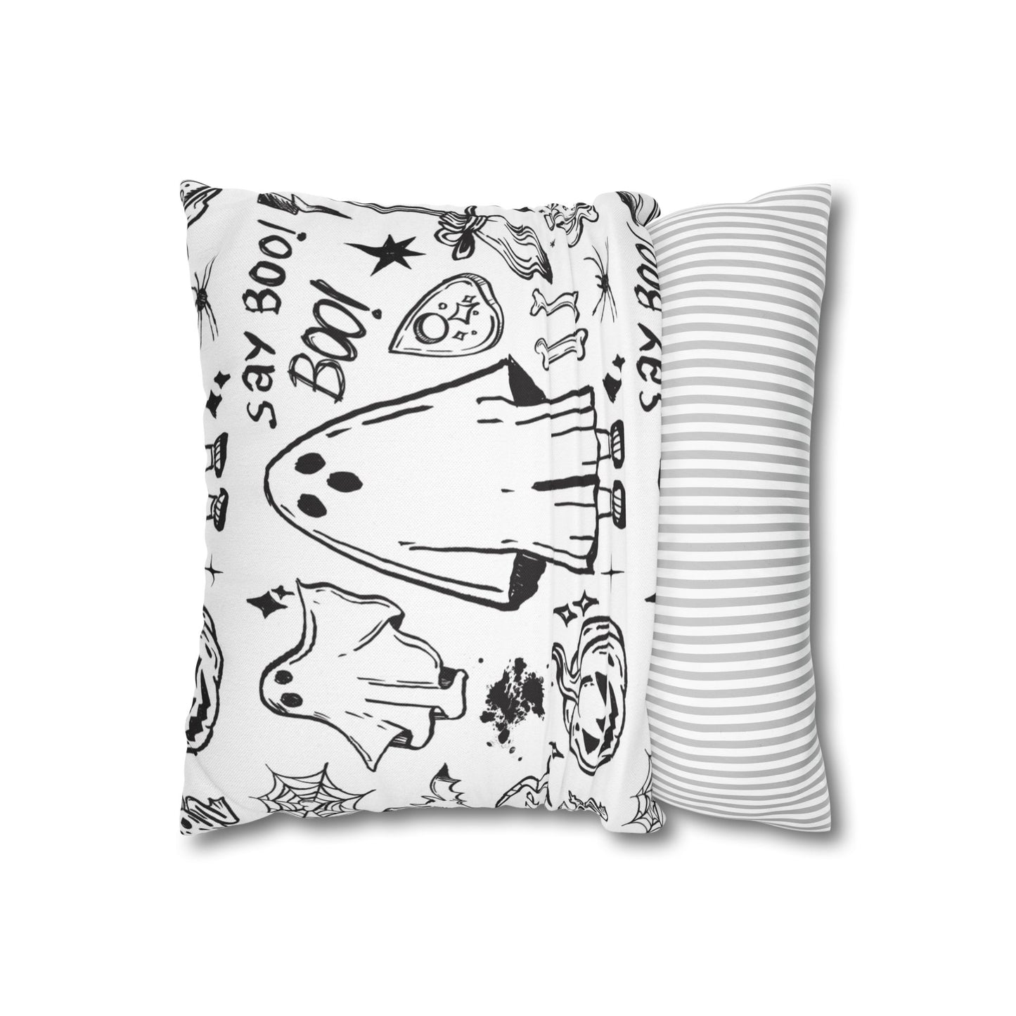 Halloween Ghost Pillowcase, Boo Decor, Spooky Home Cushion, Fall Pillows, Trick or Treat Theme, Holiday Accent Throw