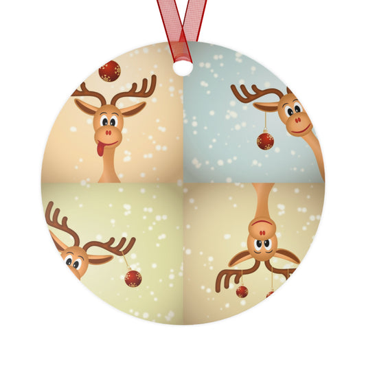 Whimsical Reindeer Metal Ornaments, Cute Holiday Decorations, Christmas Tree Ornaments, Festive Décor, Gift Tags, Seasonal Home Decor