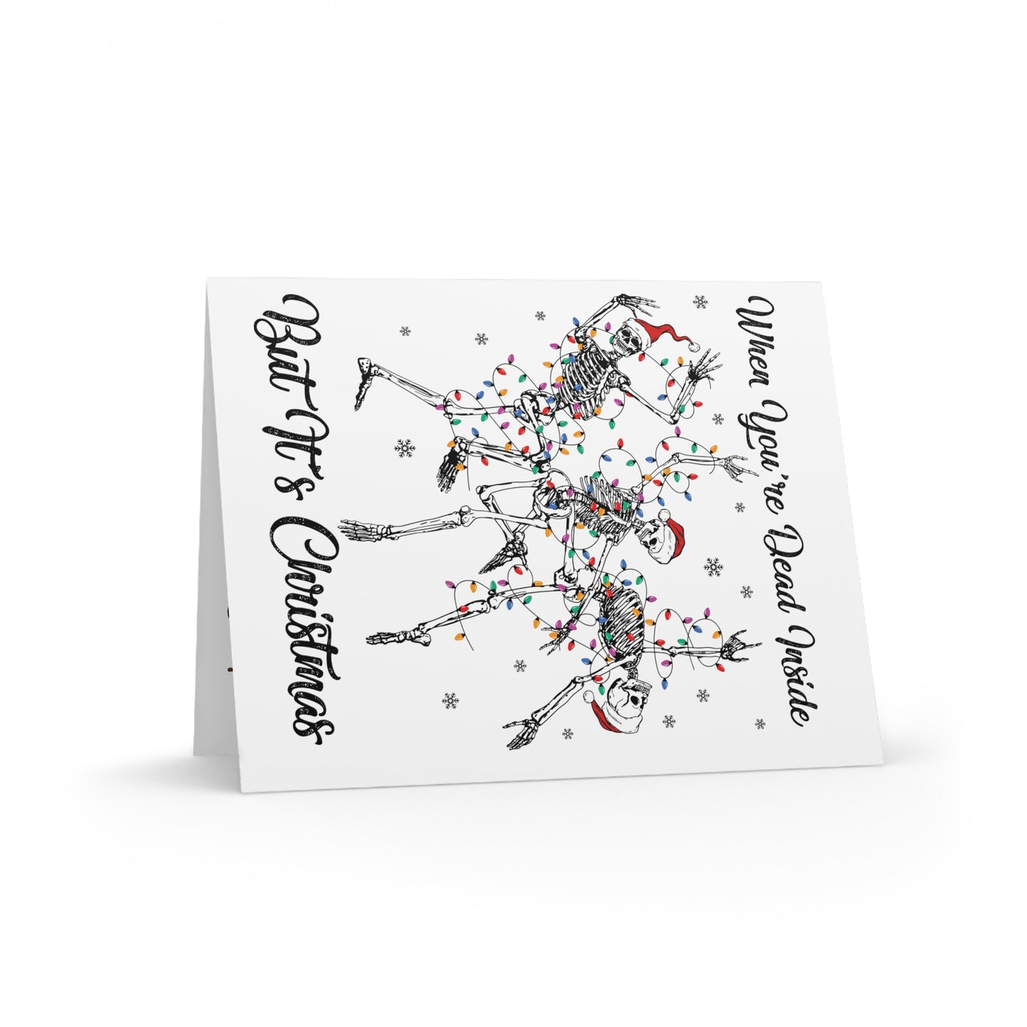 Christmas Skeleton Greeting Cards, Funny Holiday Cards, Unique Xmas Cards, Humorous Christmas Cards, Skeleton Art Cards
