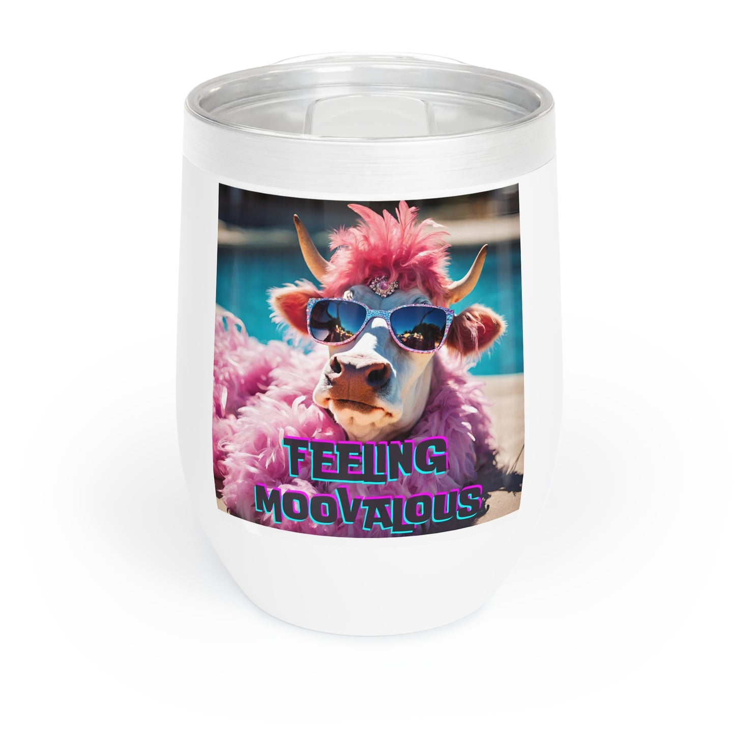 Wine Tumbler, Feeling Moovalous Design, Cow Lover Gift, Funny Drinkware,  Wine Enthusiast Gift - aMOOsing Designs