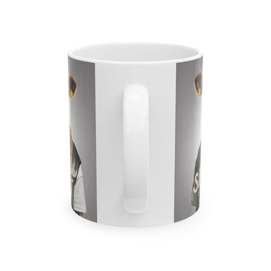 Sir MOOs A Lot- 11oz 15oz Fuuny Cow Ceramic Mug - Double-Sided Design - aMOOsing Designs